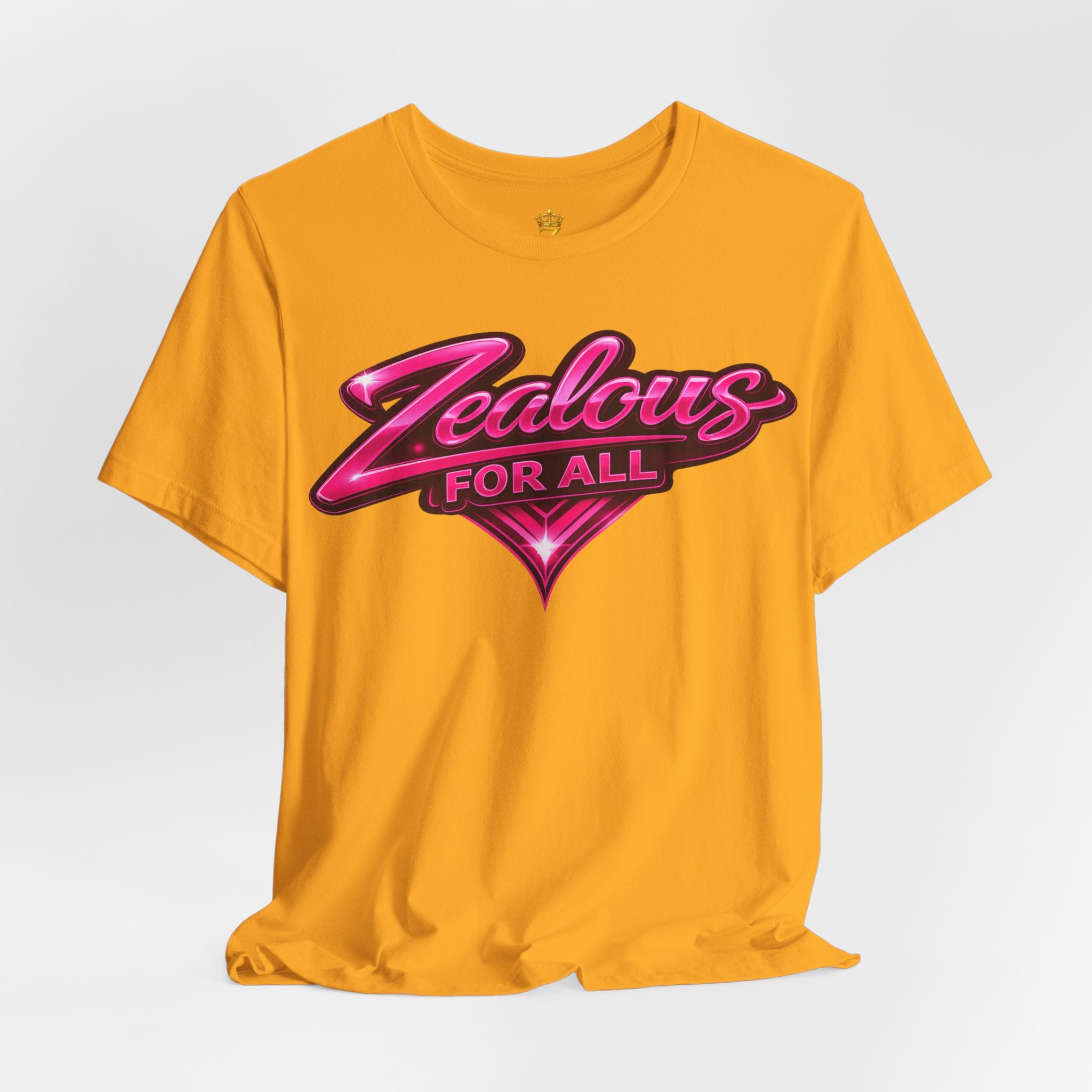 Zealous For All Graphic T-Shirt (Hot Pink Logo) Printify