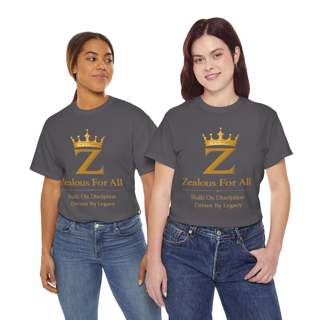 Unisex Zealous For All T-Shirt (Gold Logo) Printify
