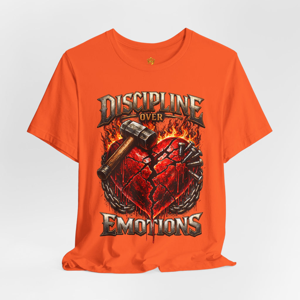 Discipline Over Emotions Premium Graphic T-Shirt (Red Heart) Printify