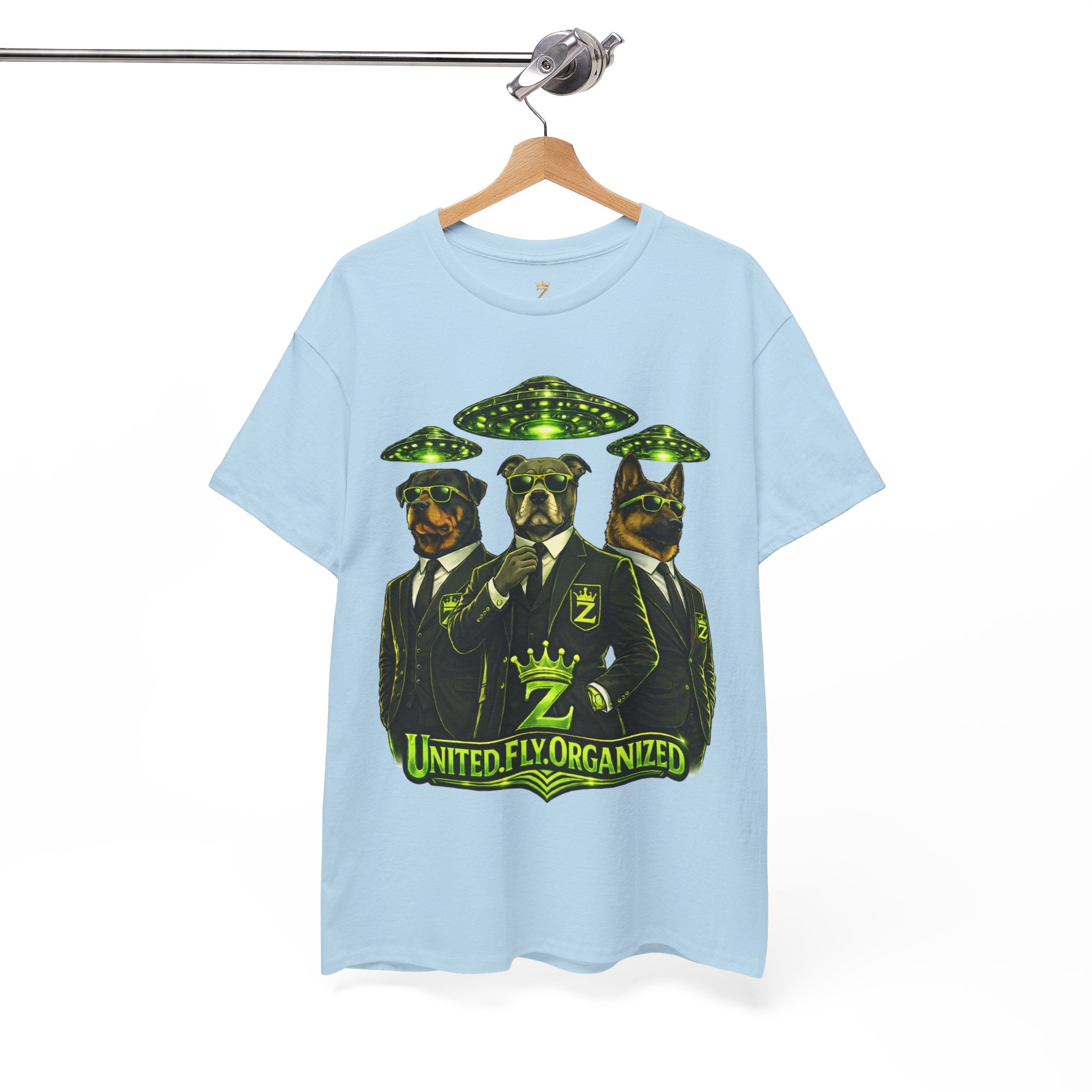 Adult "United. Fly. Organized." Graphic Tee (Lime Green) Printify