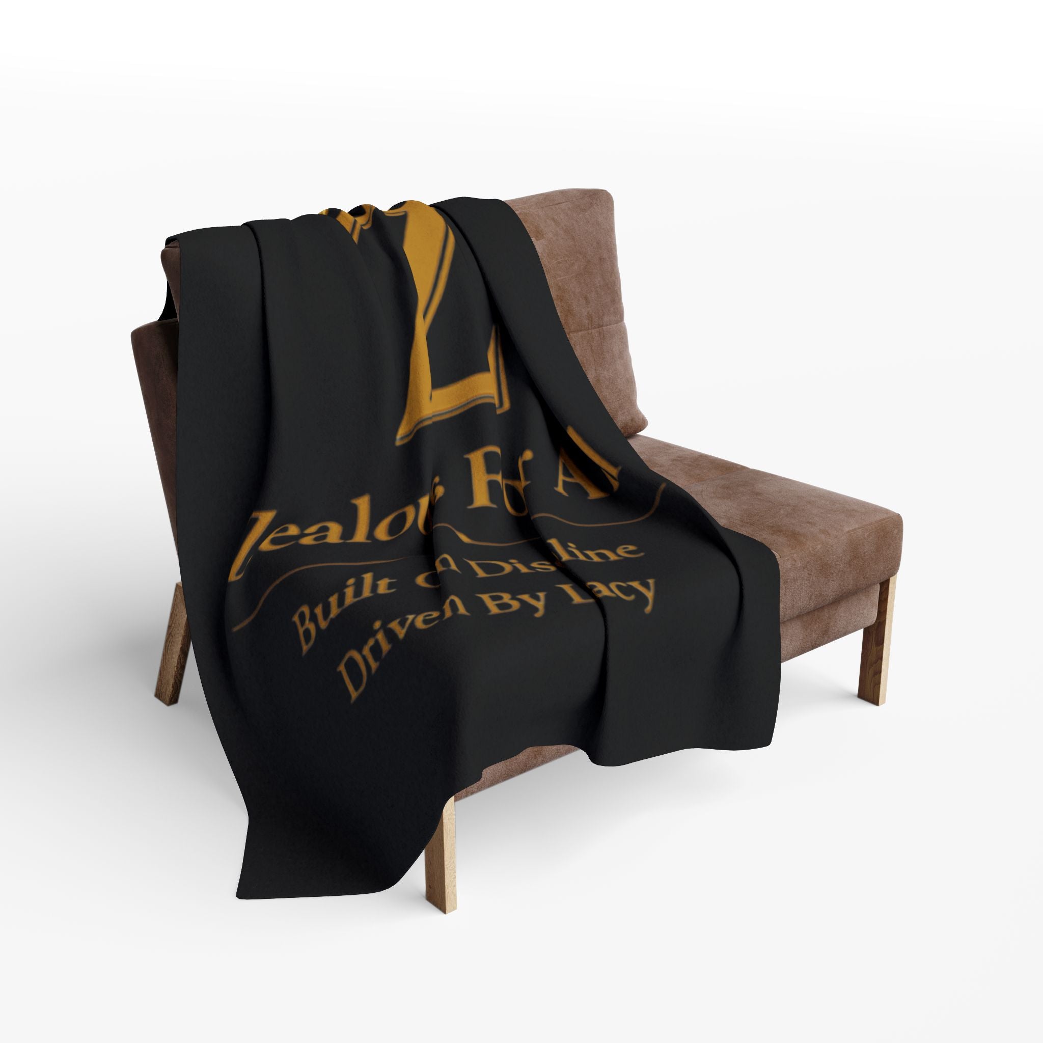 First Zealous For All Gold Crown Throw Drop 01 — Black Arctic Fleece Blanket Printify