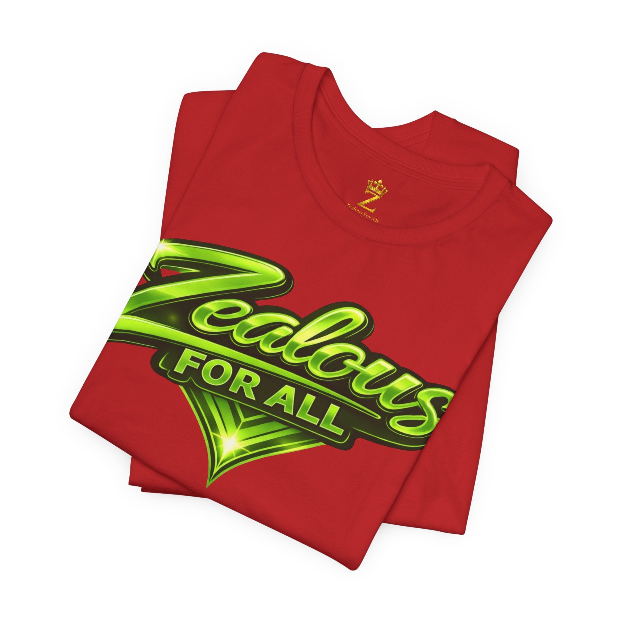 Zealous For All Graphic T-Shirt (Lime Green Logo) Printify