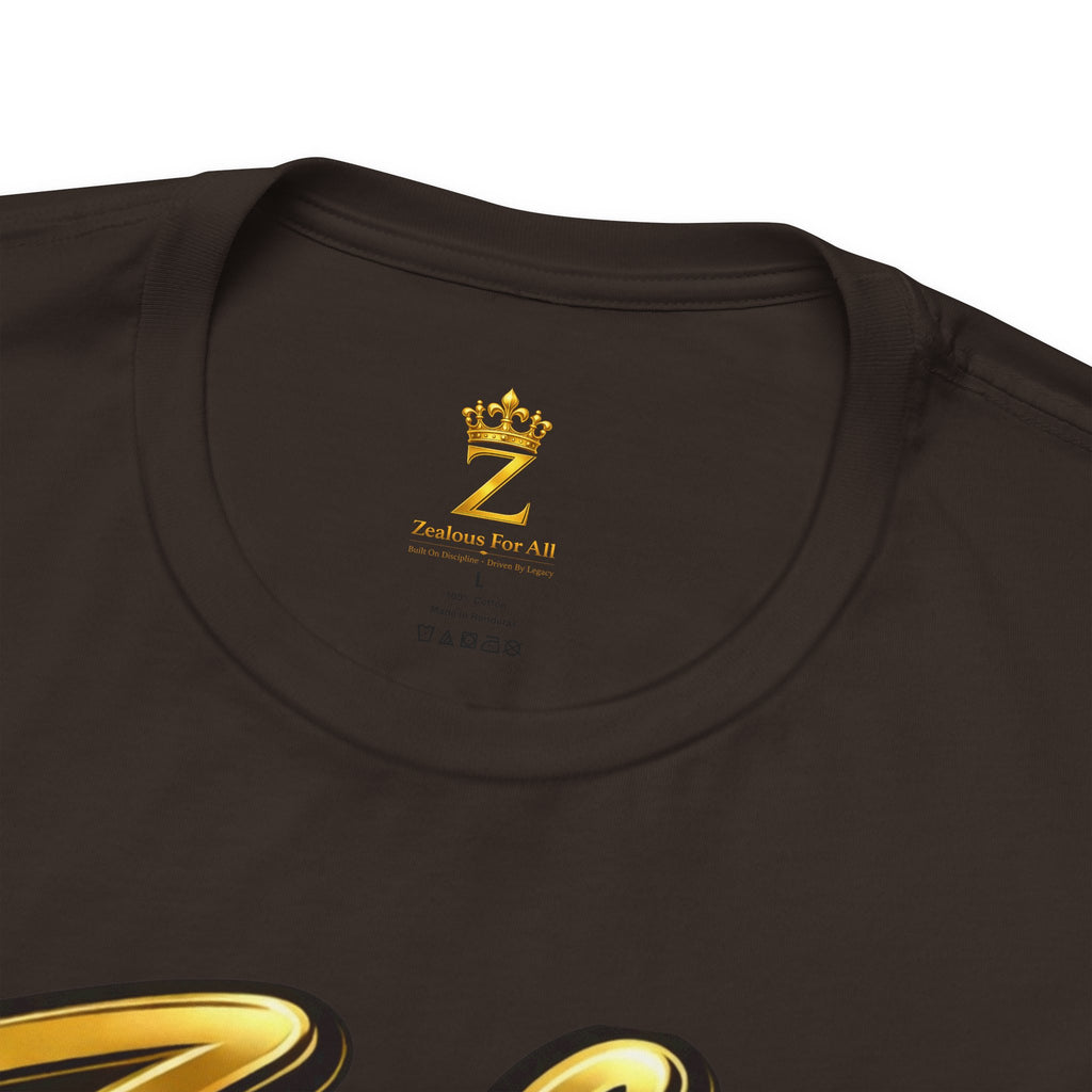 Zealous For All Graphic T-Shirt (Gold Logo) Printify