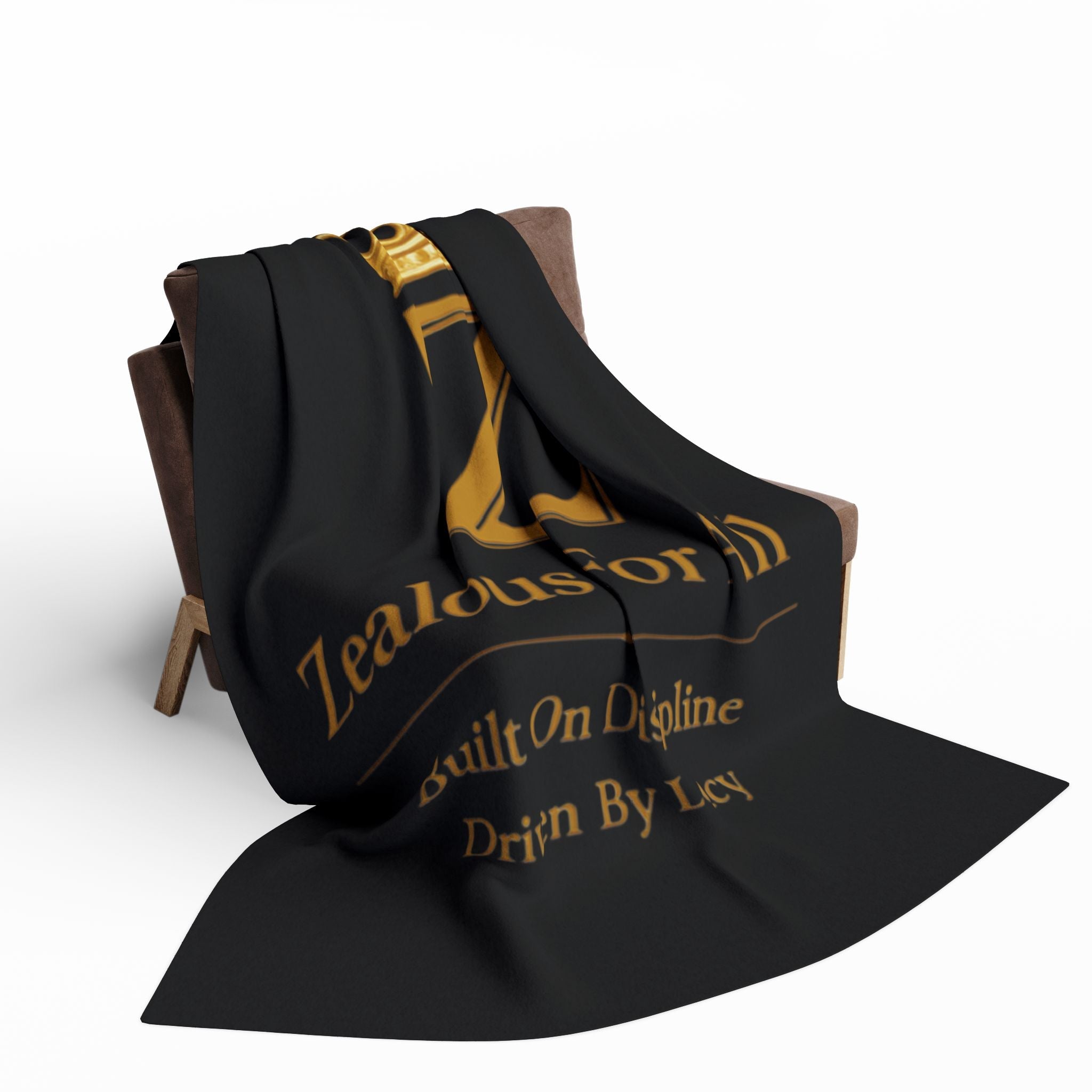 First Zealous For All Gold Crown Throw Drop 01 — Black Arctic Fleece Blanket Printify