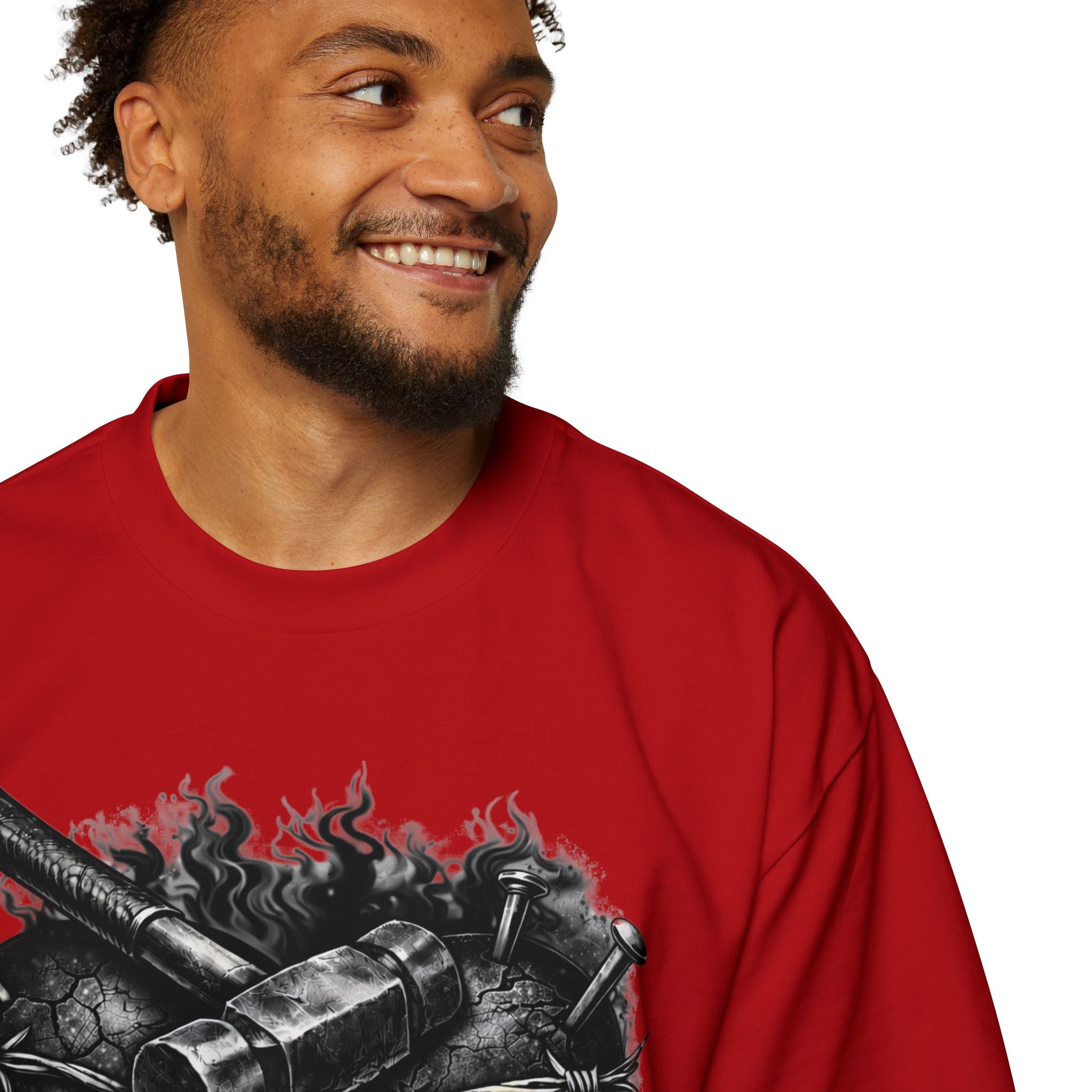 Oversized Discipline Over Emotions Graphic Tee (Black Heart) Printify