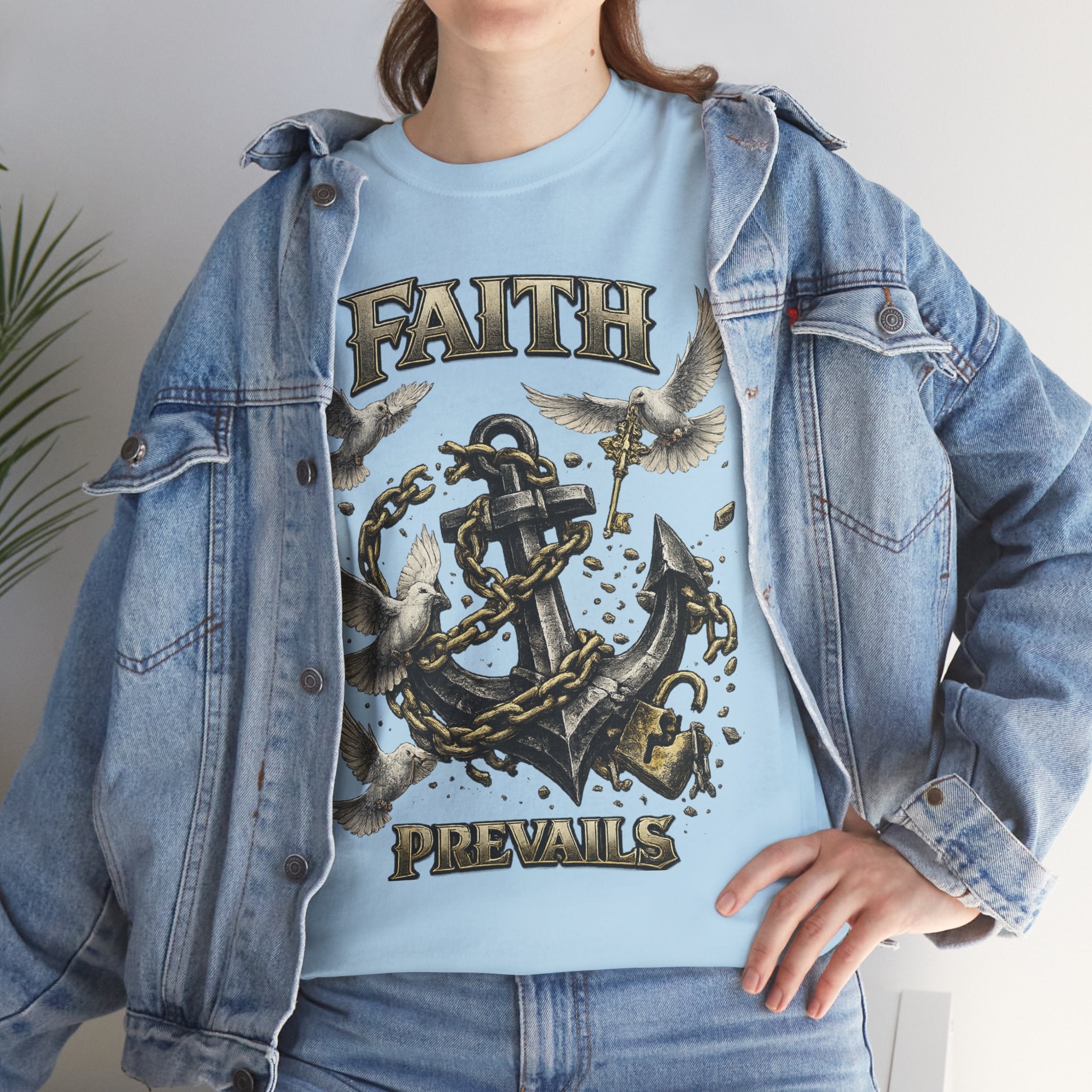 Adult Faith Prevails T‑Shirt (Black Anchor) Printify