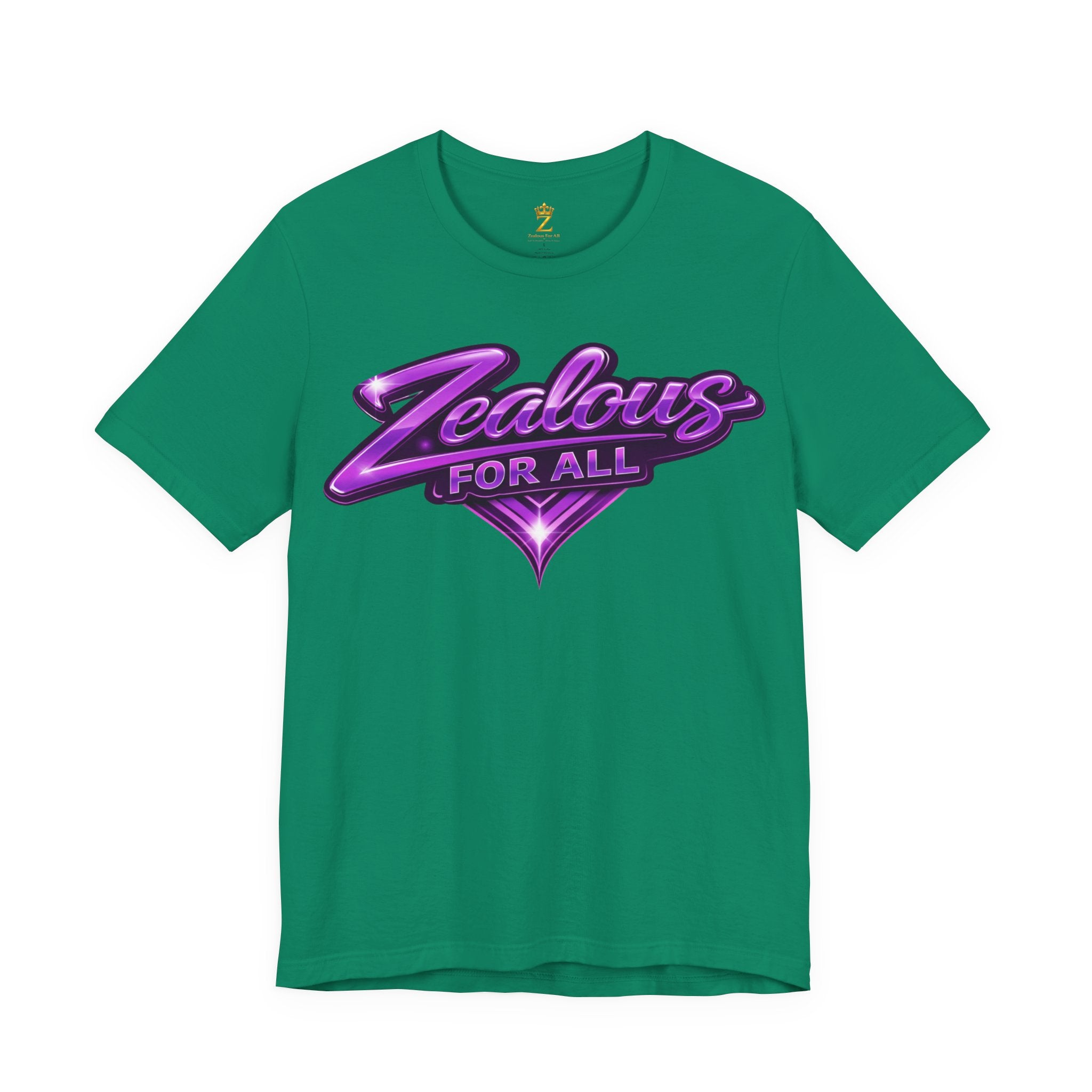 Zealous For All Graphic T-Shirt (Purple Logo) Printify