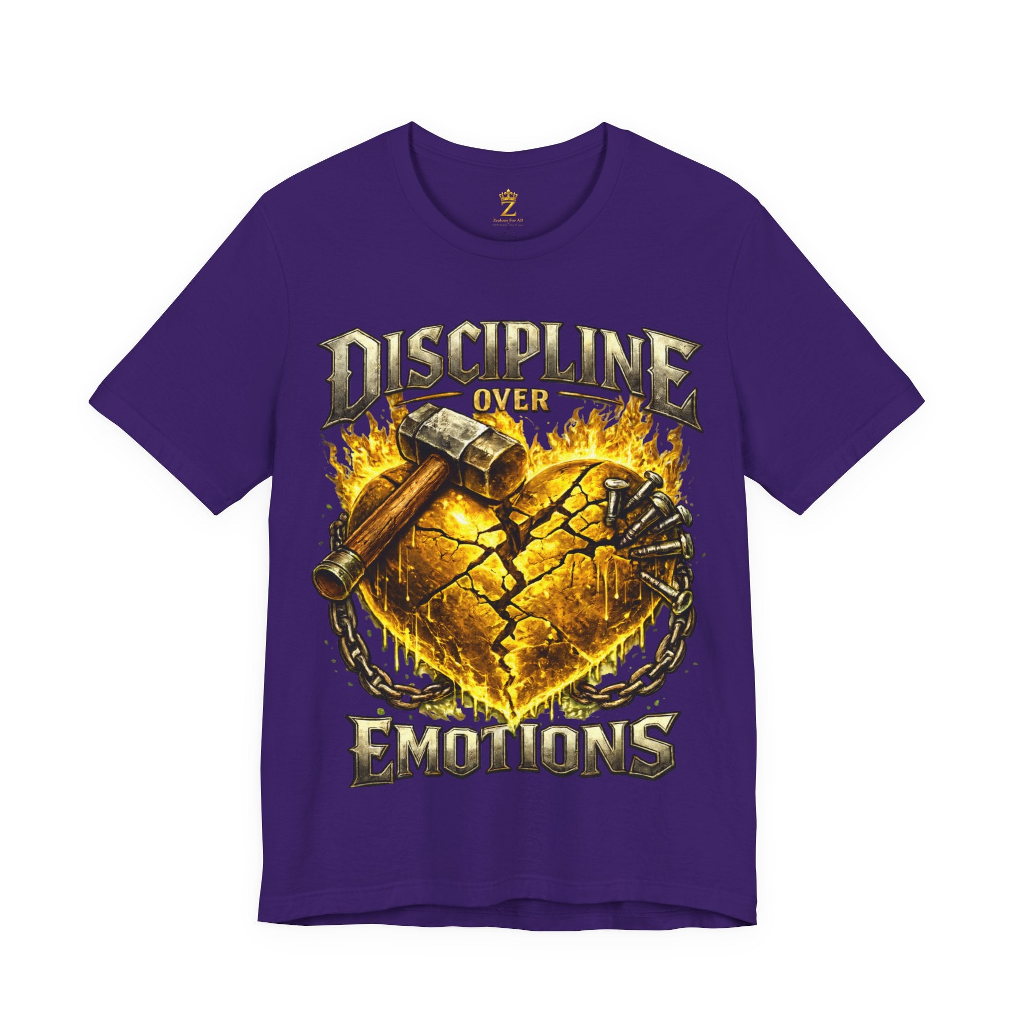 Discipline Over Emotions Premium Graphic T-Shirt (Gold Heart) Printify
