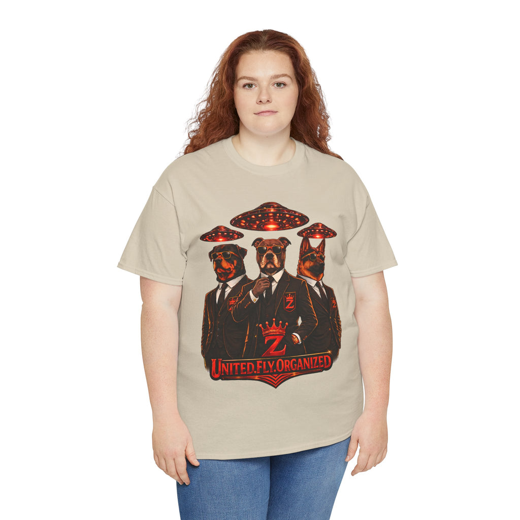 Adult "United. Fly. Organized." Graphic Tee (Red) Printify