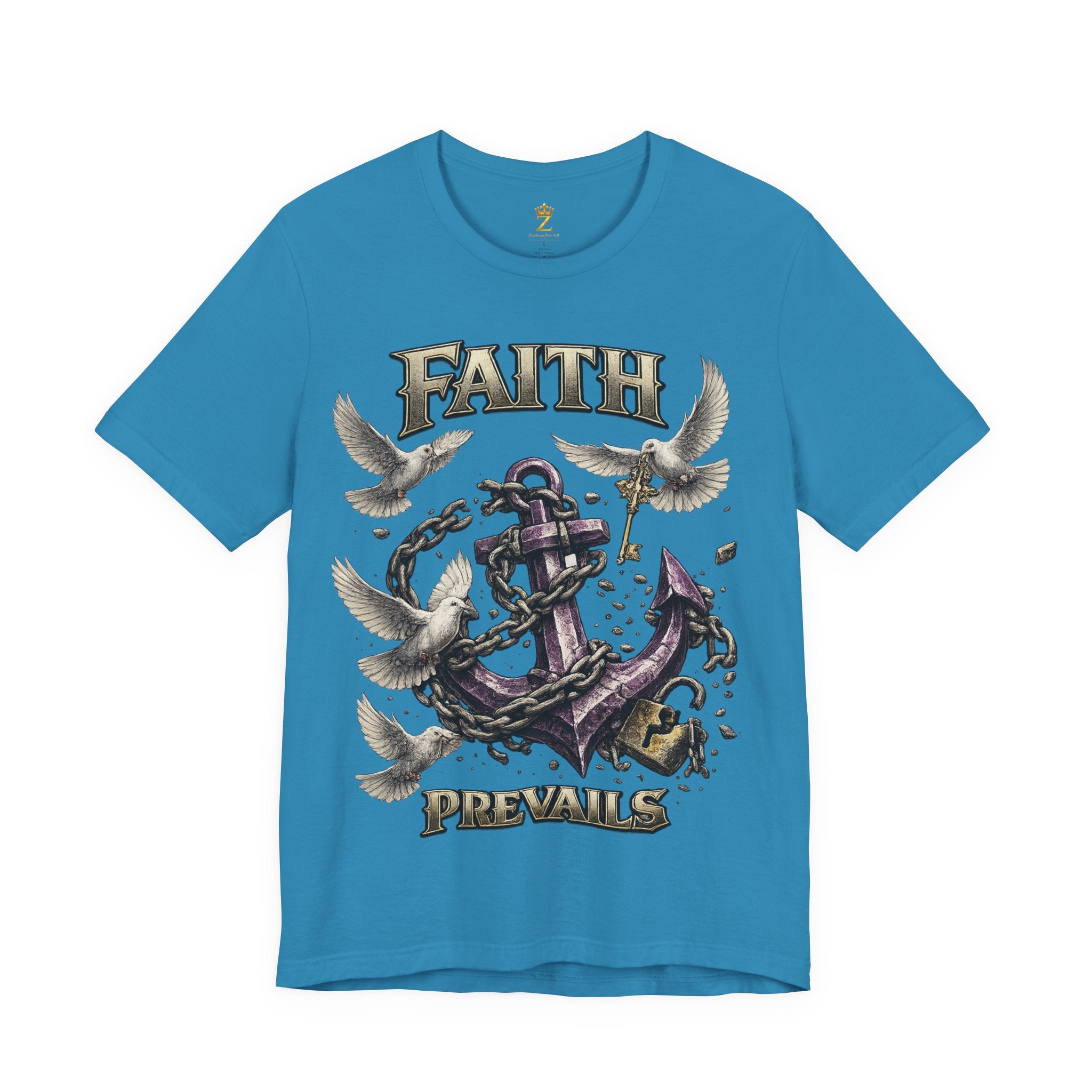 Faith Prevails T‑Shirt (Purple Anchor) Printify