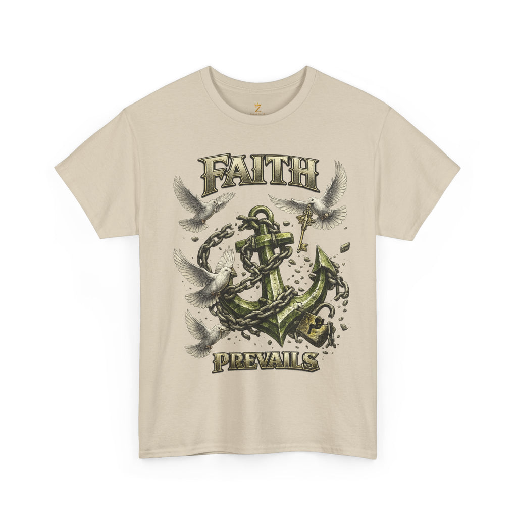 Adult Faith Prevails Anchor T-Shirt (Green Anchor) Printify