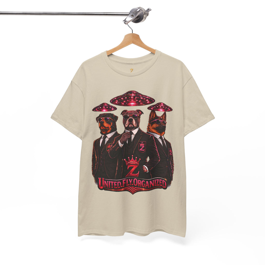 Adult "United. Fly. Organized." Graphic Tee (Hot Pink) Printify