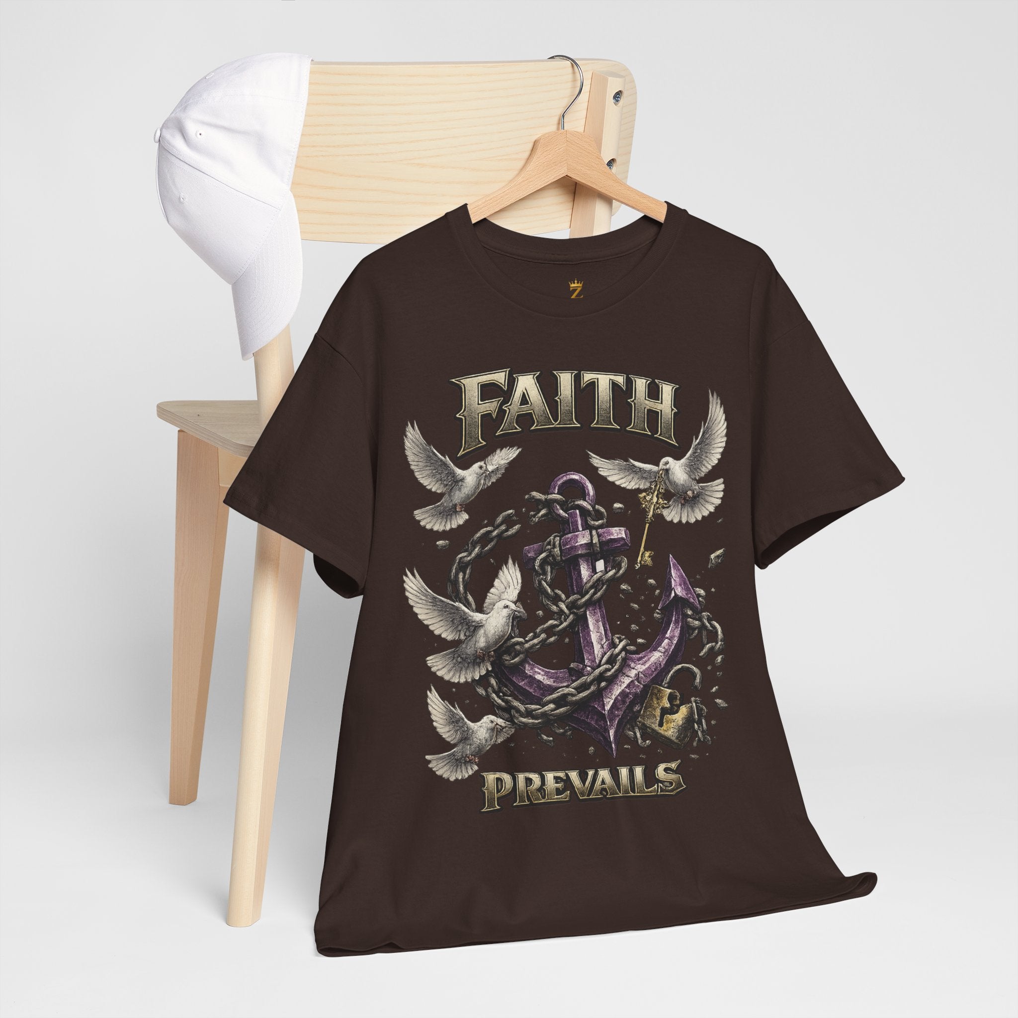 Adult Faith Prevails T‑Shirt (Purple Anchor) Printify