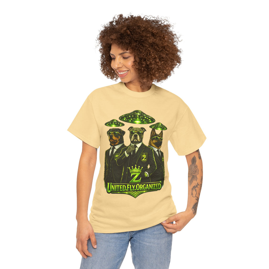 Adult "United. Fly. Organized." Graphic Tee (Lime Green) Printify