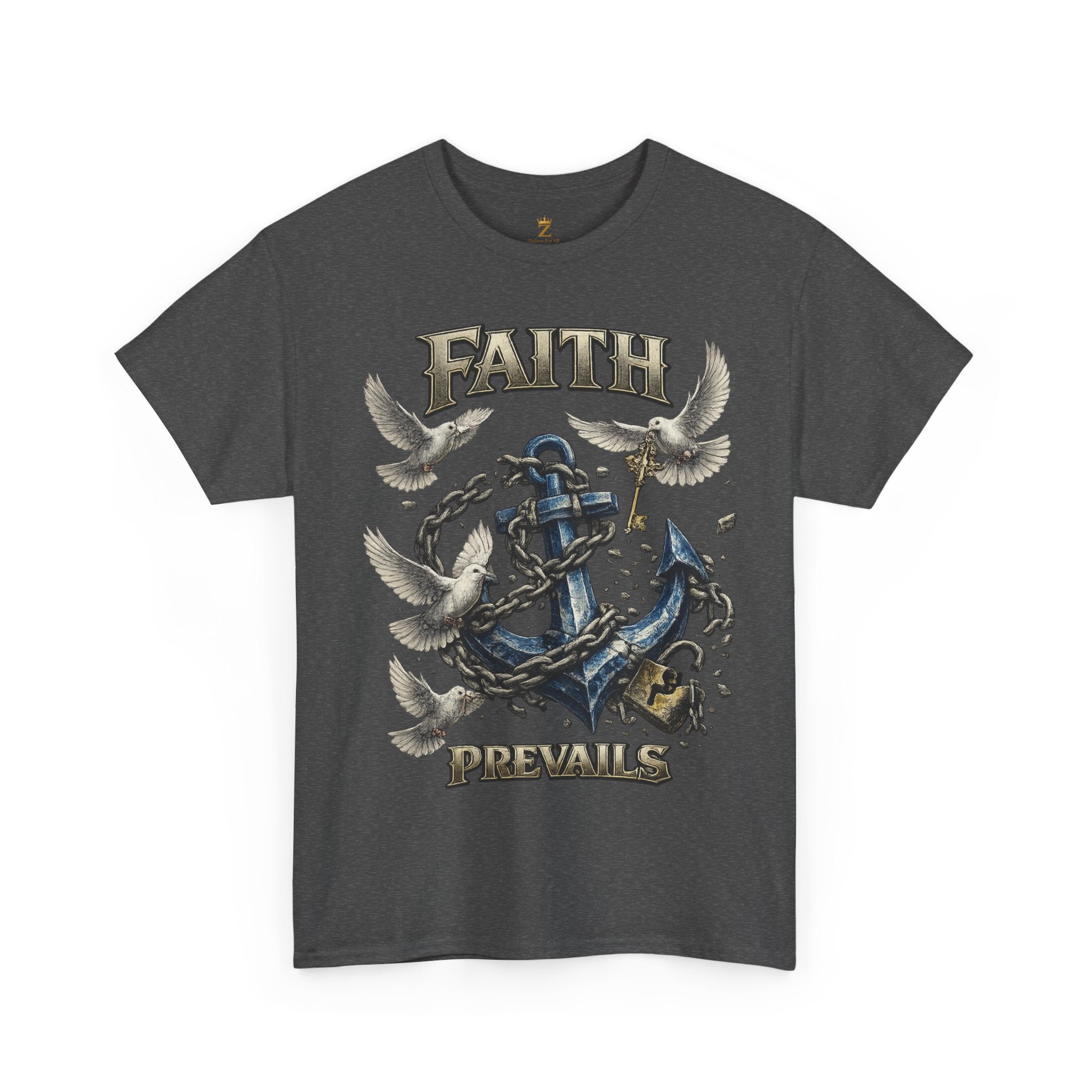 Adult Faith Prevails T‑Shirt (Blue Anchor) Printify