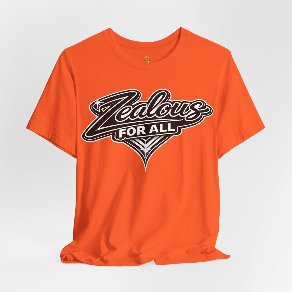 Zealous For All Graphic T-Shirt (Black Logo) Printify