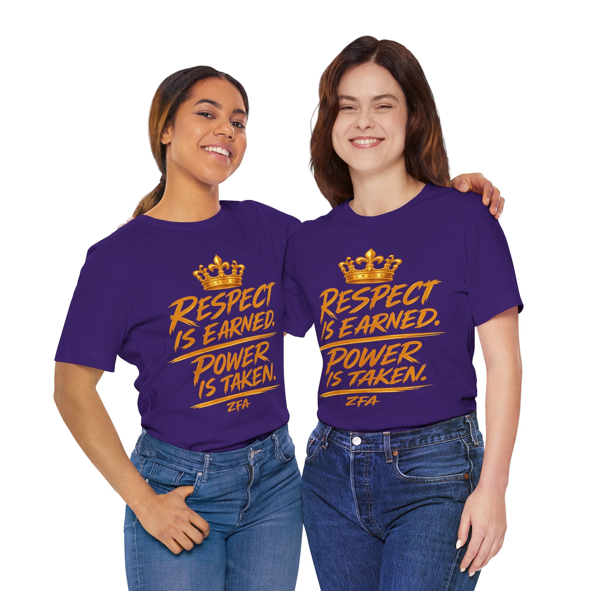 Respect Is Earned Power Is Taken T‑Shirt — Motivational Crown Graphic Tee