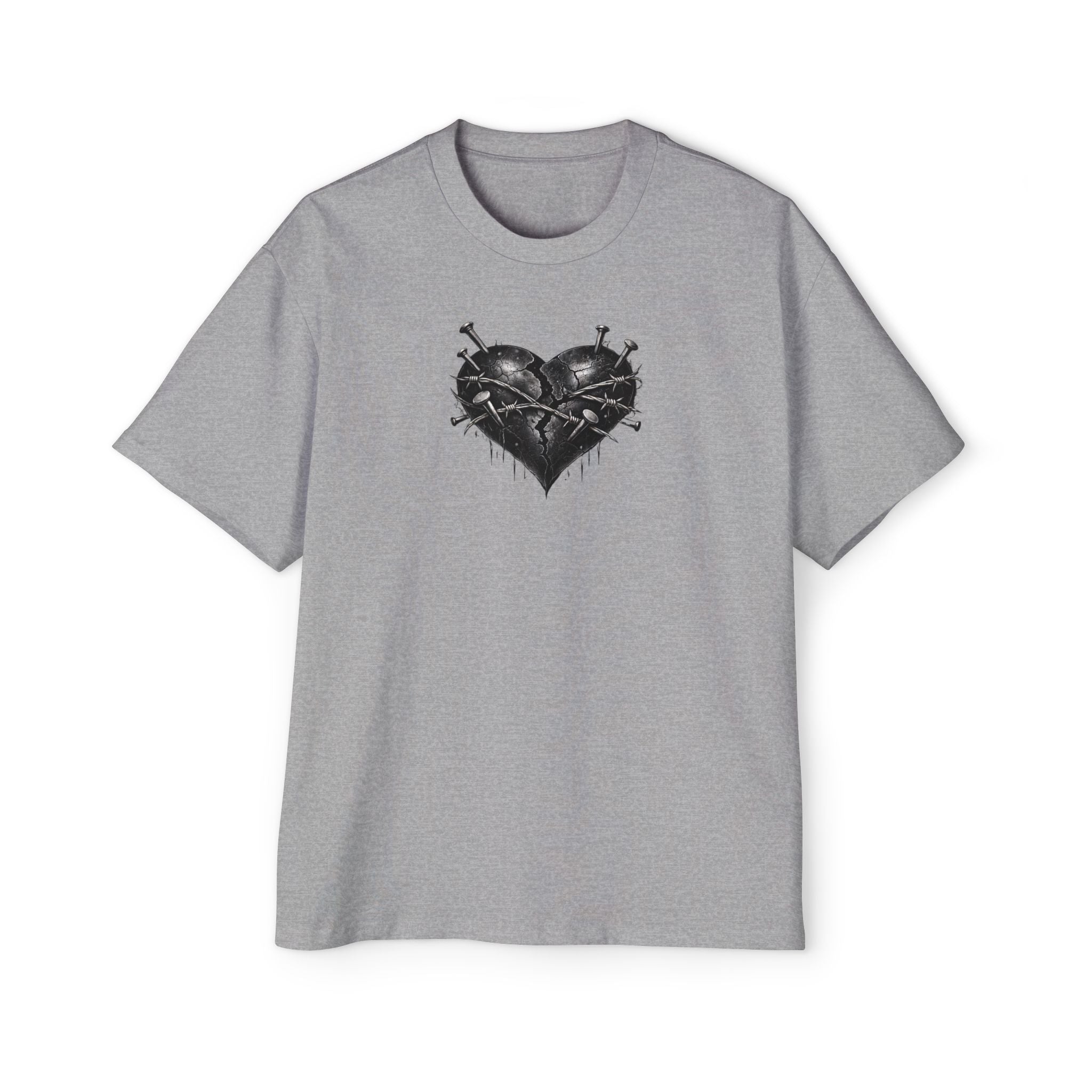 Oversized Discipline Over Emotions (Back) Graphic Tee (Black Heart) Printify