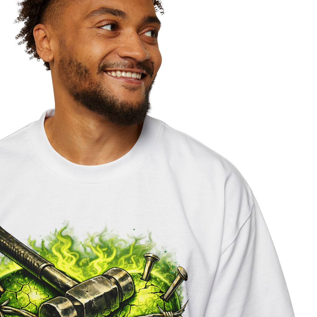 Oversized Discipline Over Emotions Graphic Tee (Green Heart) Printify