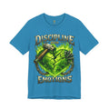 Discipline Over Emotions Premium Graphic T-Shirt (Lime Green Heart) Printify