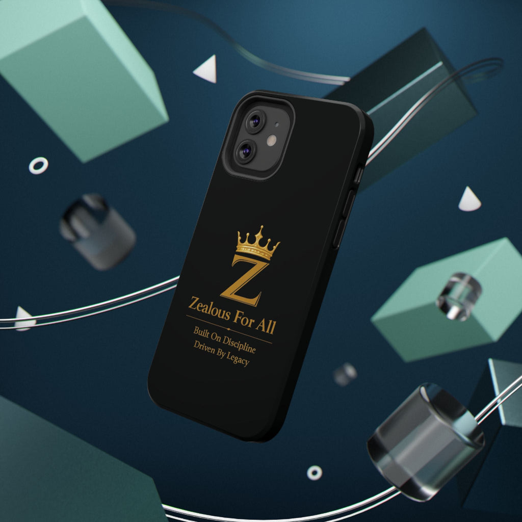Phone Case — "Zealous For All" Gold Crown Impact-Resistant Case Printify