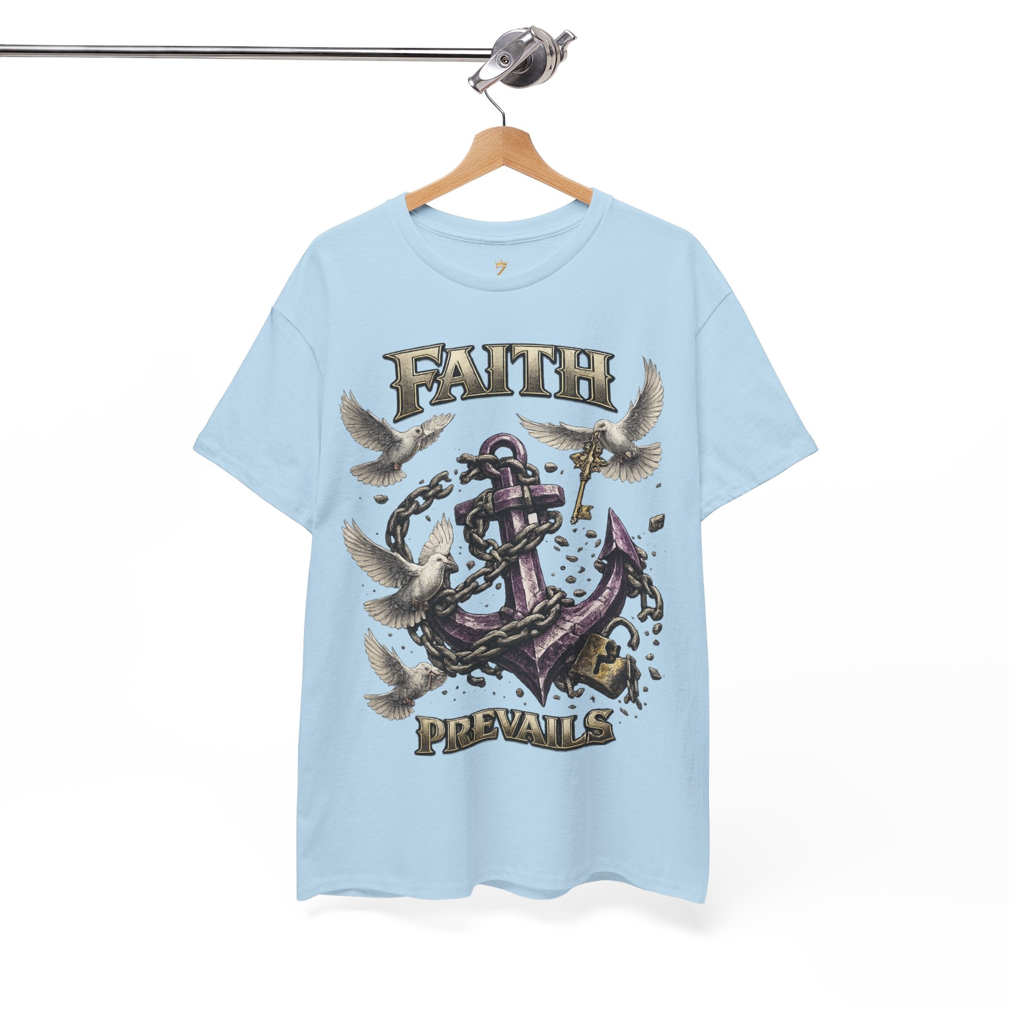 Adult Faith Prevails T‑Shirt (Purple Anchor) Printify
