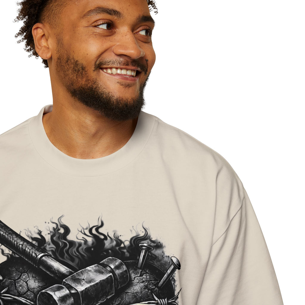Oversized Discipline Over Emotions Graphic Tee (Black Heart) Printify