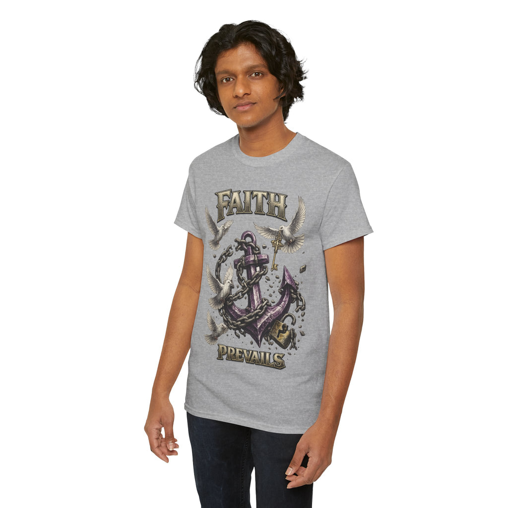 Adult Faith Prevails T‑Shirt (Purple Anchor) Printify