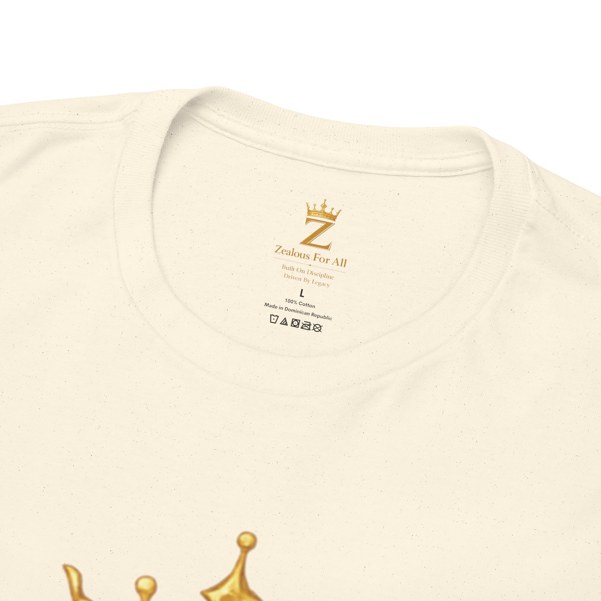 Unisex Zealous For All T-Shirt (Gold Logo (with Back logo) T-shirt) Printify