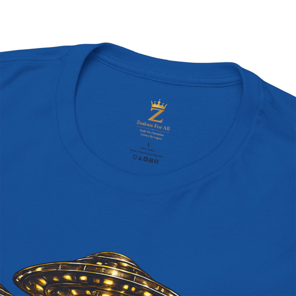 Adult "United. Fly. Organized." Graphic Tee (Gold) Printify