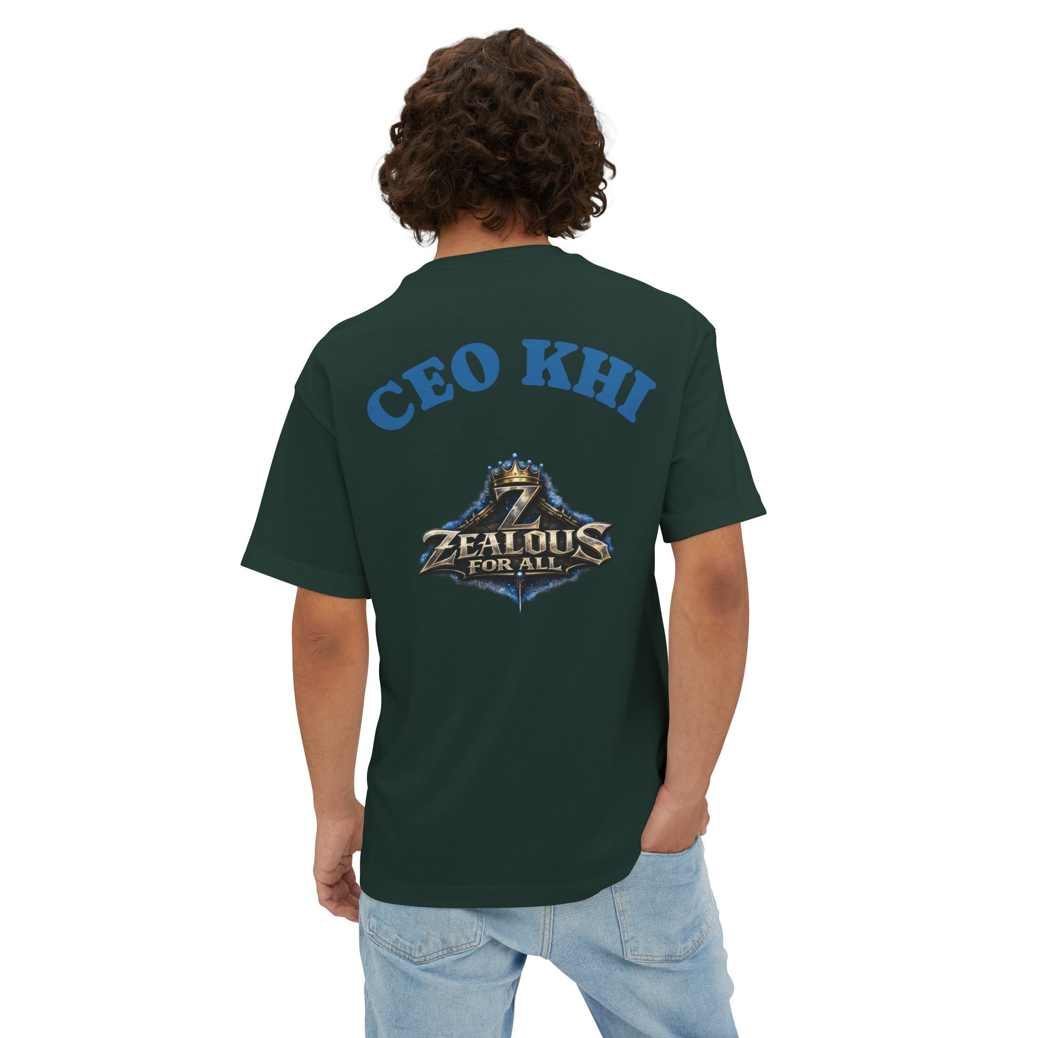 CEO KHI EDITION *Oversized* Discipline Over Emotions Graphic T-Shirt (Blue Heart) Printify