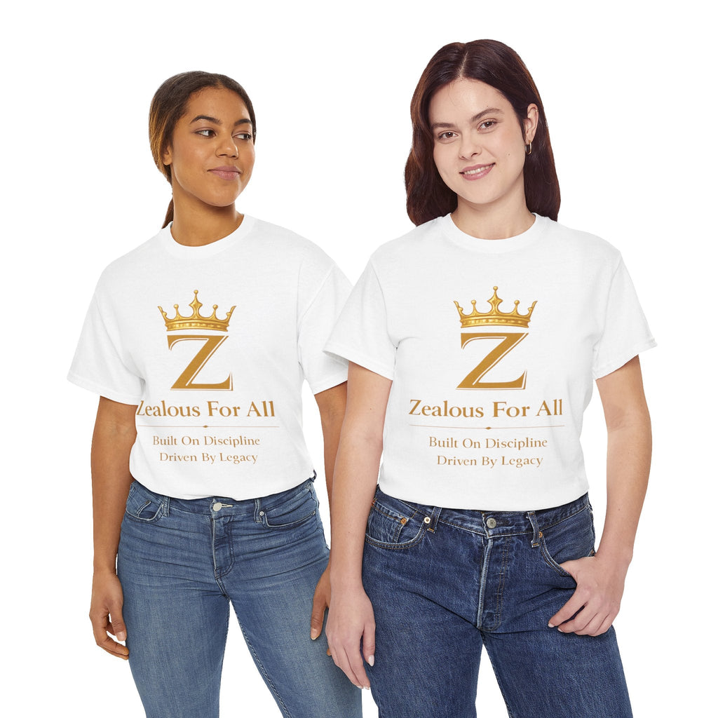 Unisex Zealous For All T-Shirt (Gold Logo) Printify