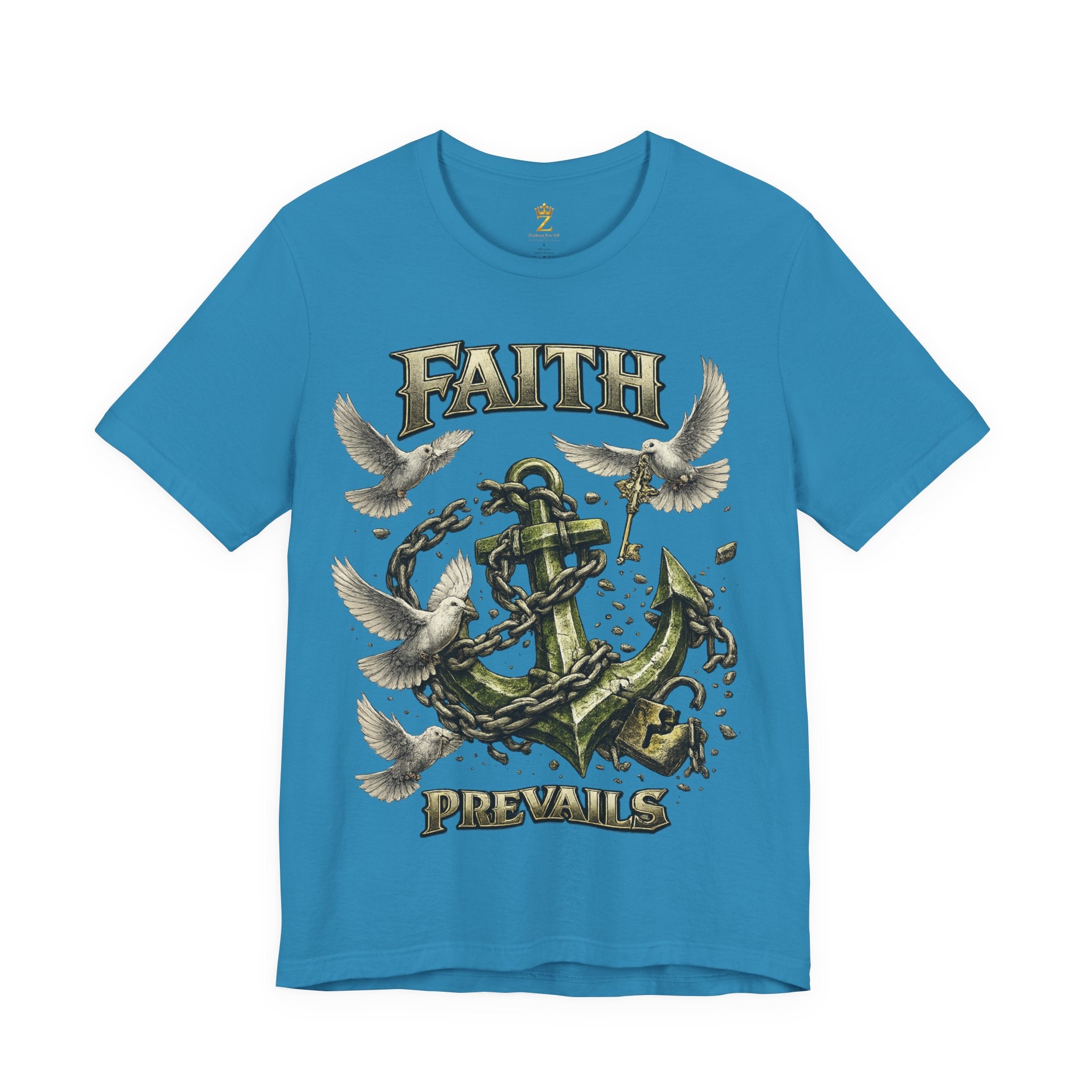 Faith Prevails T‑Shirt (Green Anchor) Printify
