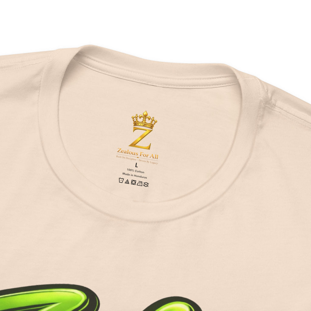 Zealous For All Graphic T-Shirt (Lime Green Logo) Printify