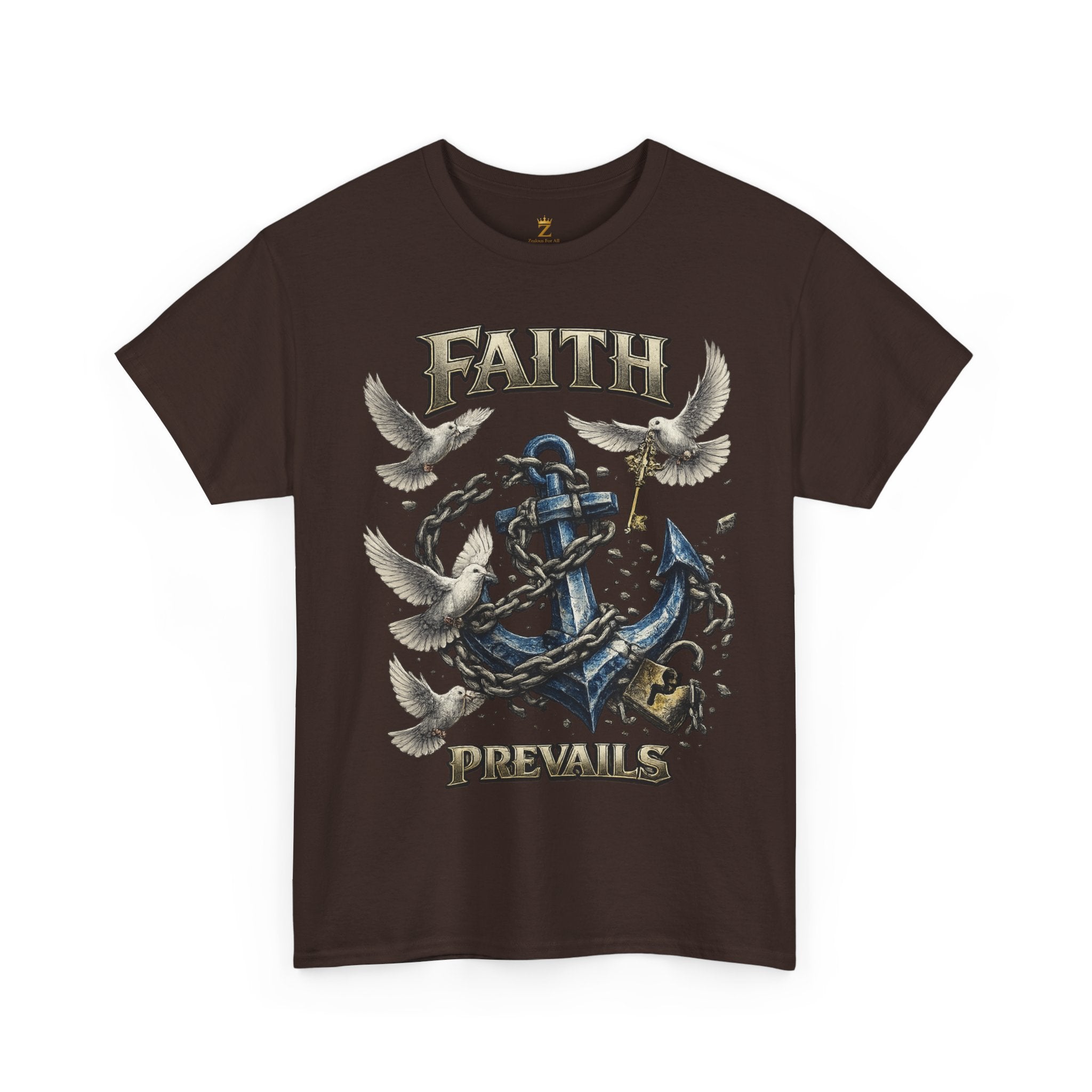 Adult Faith Prevails T‑Shirt (Blue Anchor) Printify