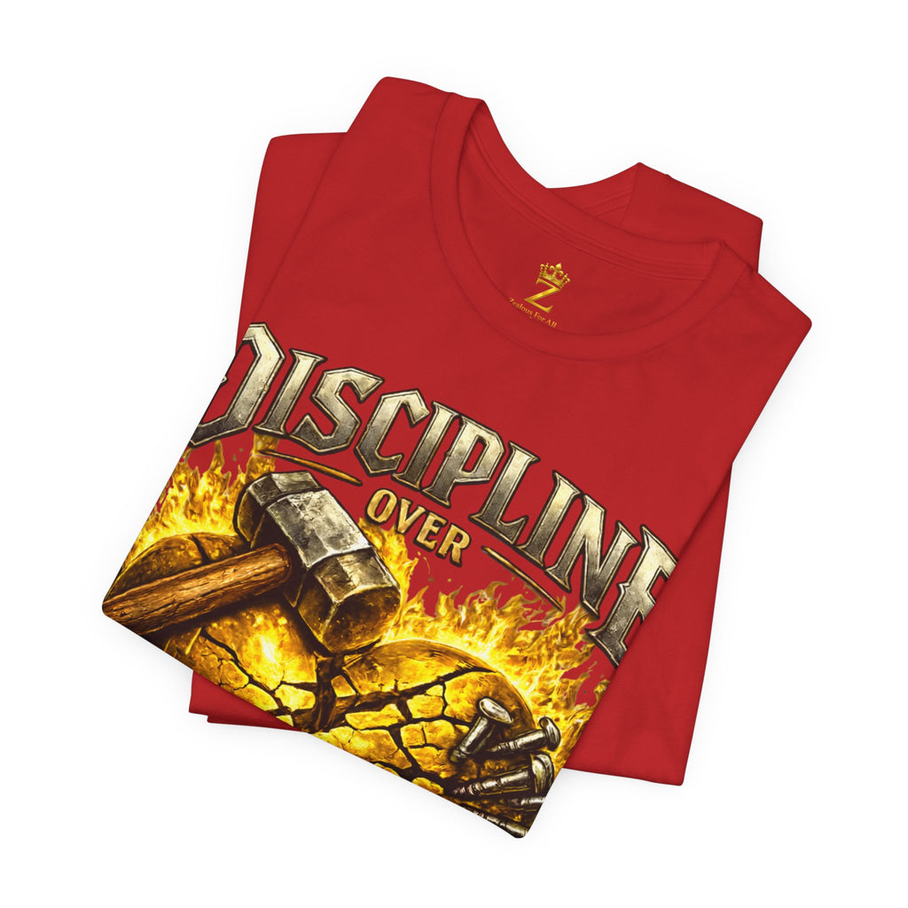 Discipline Over Emotions Premium Graphic T-Shirt (Gold Heart) Printify