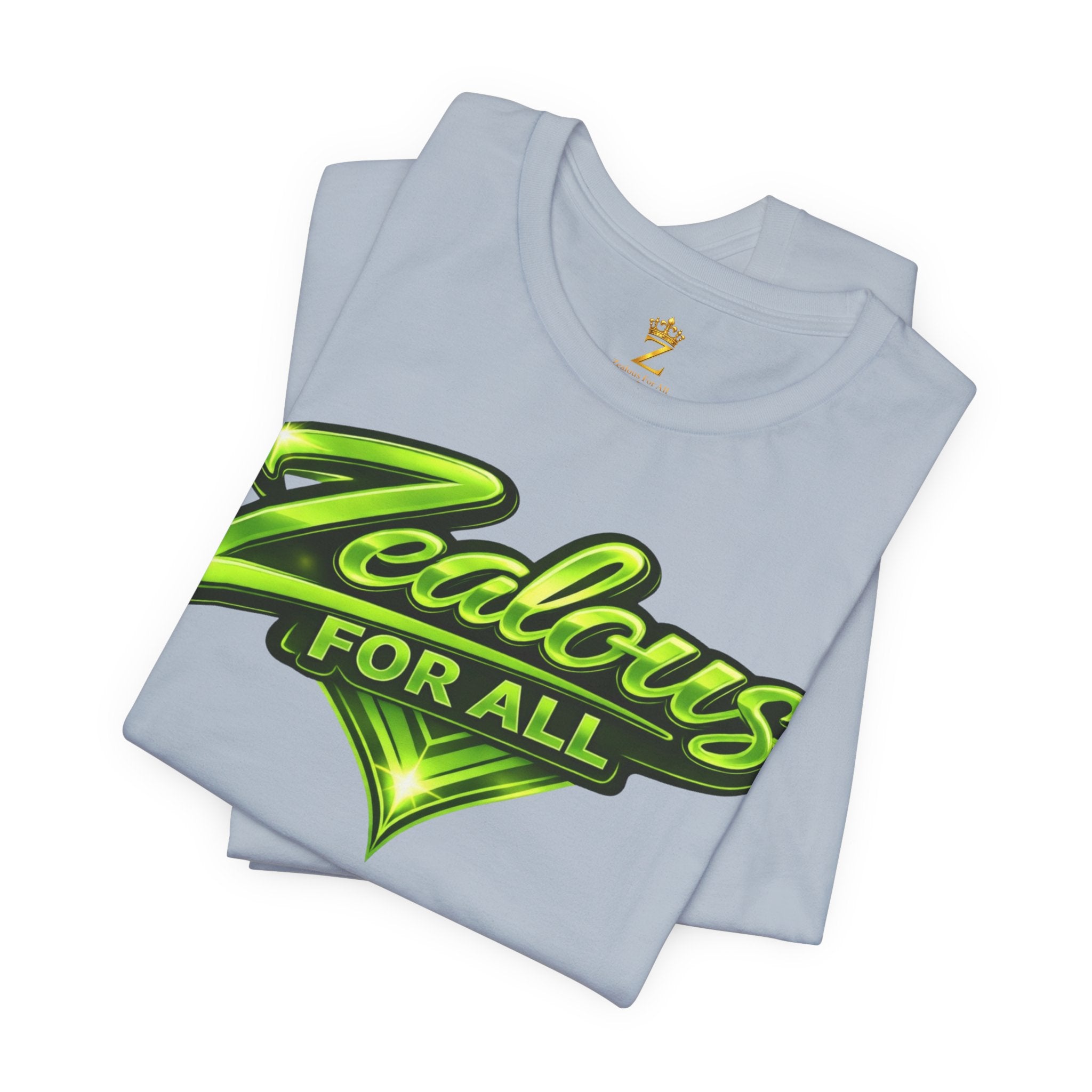 Zealous For All Graphic T-Shirt (Lime Green Logo) Printify