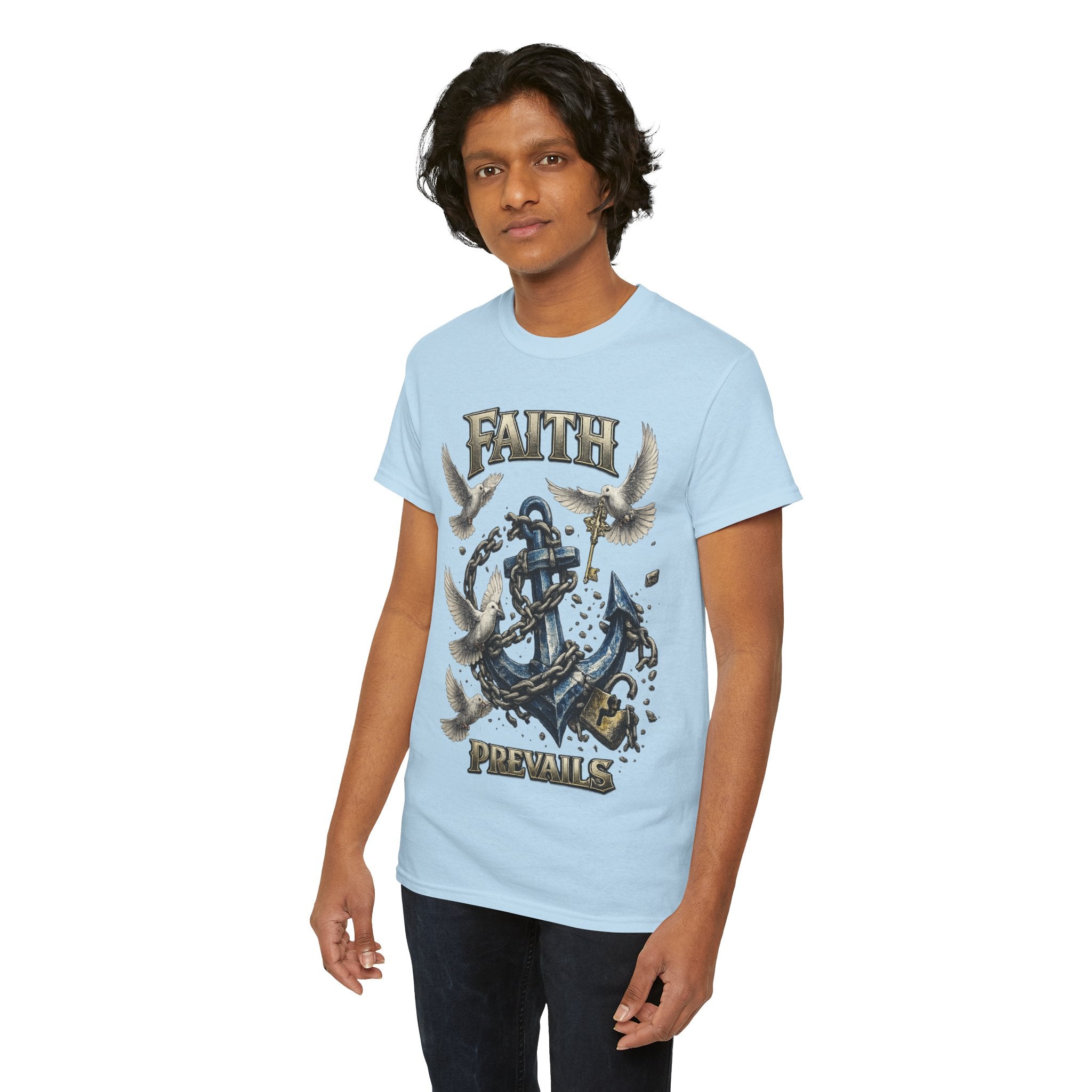 Adult Faith Prevails T‑Shirt (Blue Anchor) Printify