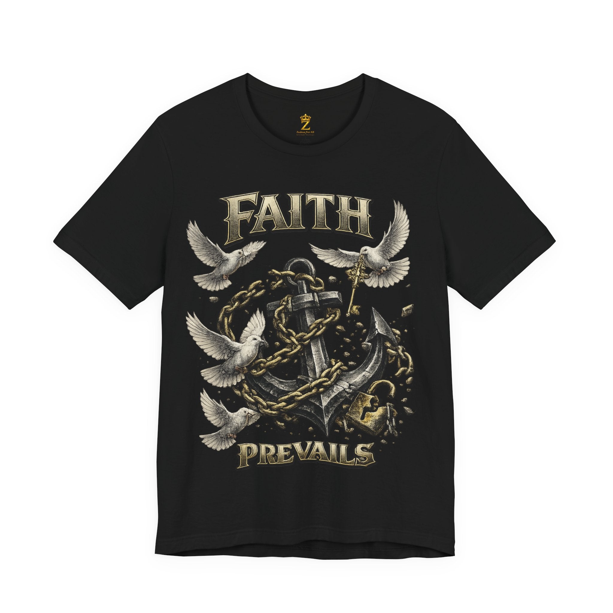 Faith Prevails T‑Shirt (Black Anchor) Printify