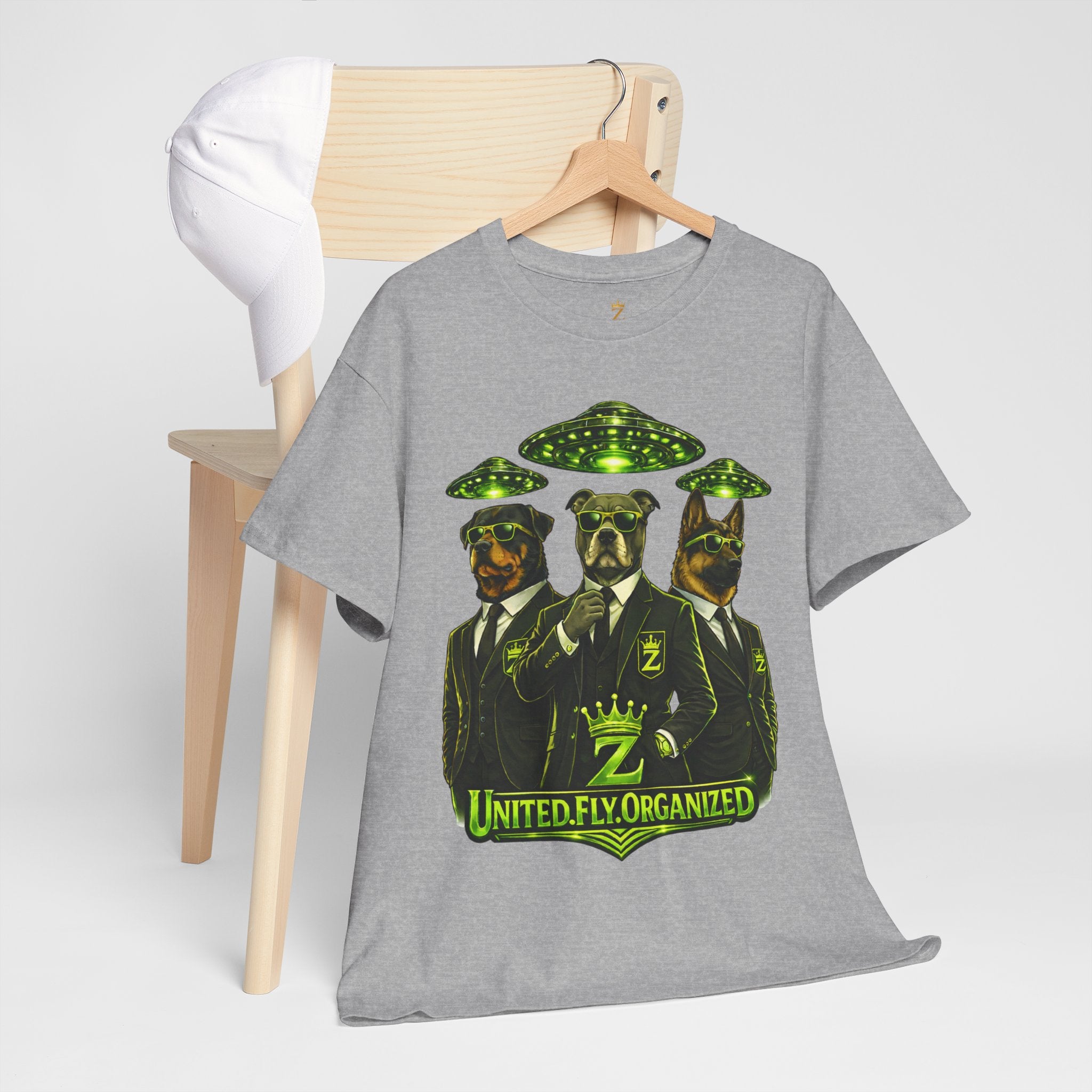 Adult "United. Fly. Organized." Graphic Tee (Lime Green) Printify