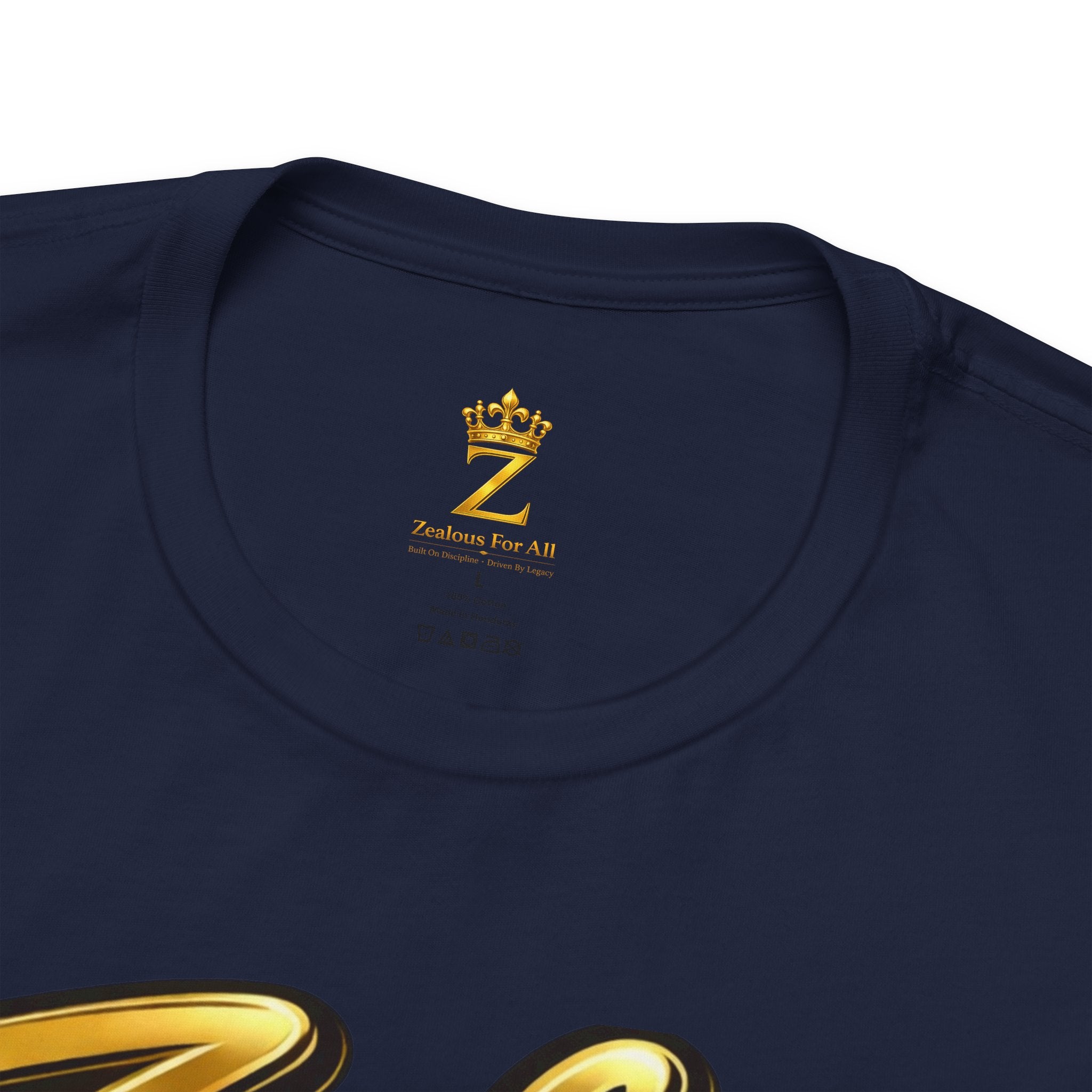 Zealous For All Graphic T-Shirt (Gold Logo) Printify