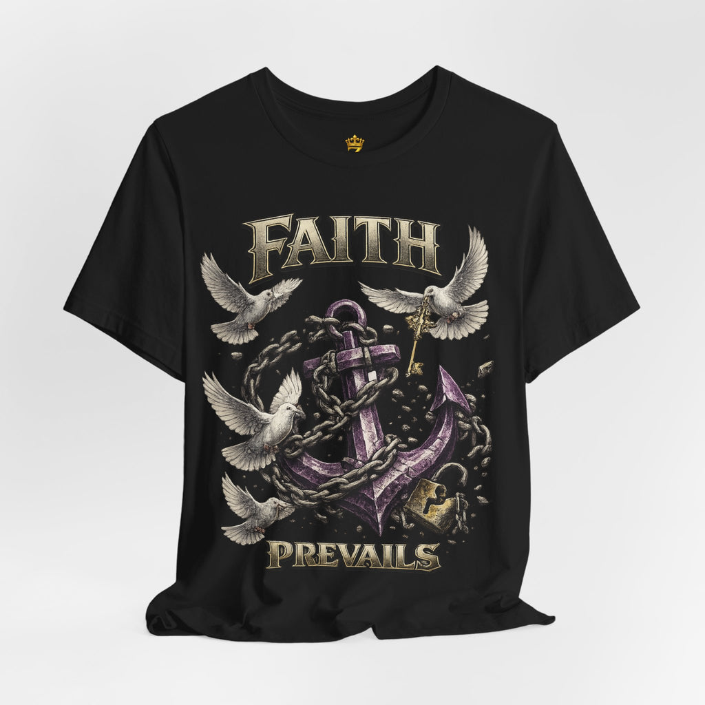 Faith Prevails T‑Shirt (Purple Anchor) Printify