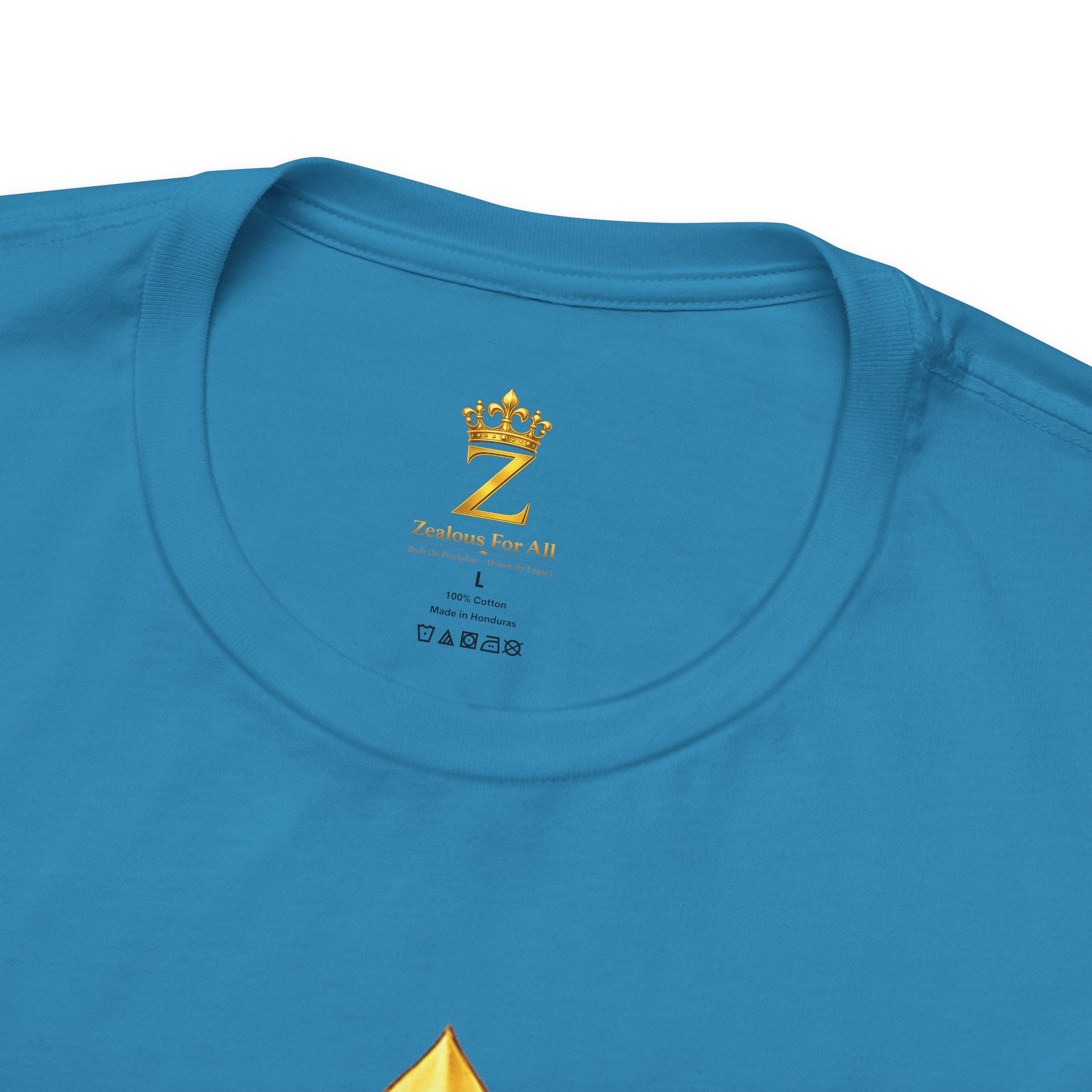 Unisex Zealous For All T-Shirt (Gold Logo) Printify