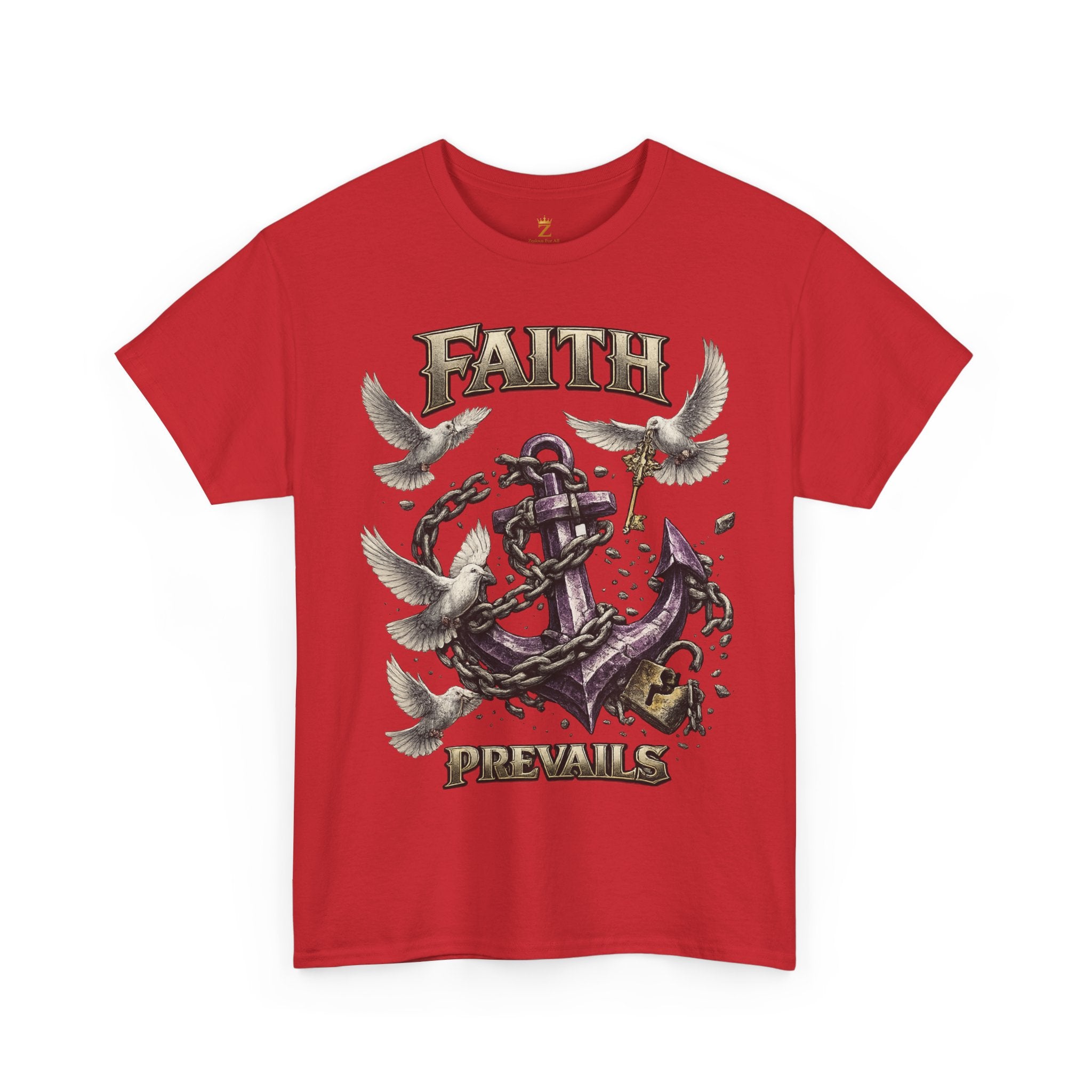 Adult Faith Prevails T‑Shirt (Purple Anchor) Printify