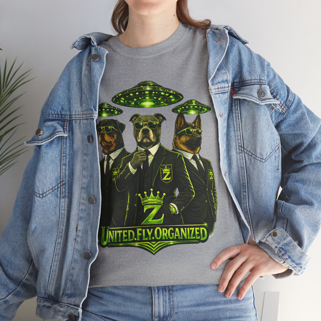 Adult "United. Fly. Organized." Graphic Tee (Lime Green) Printify