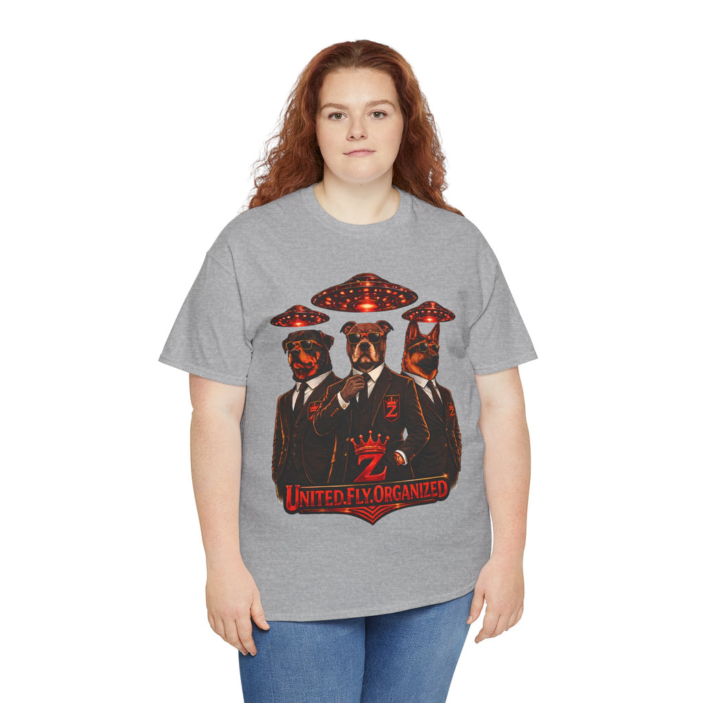 Adult "United. Fly. Organized." Graphic Tee (Red) Printify