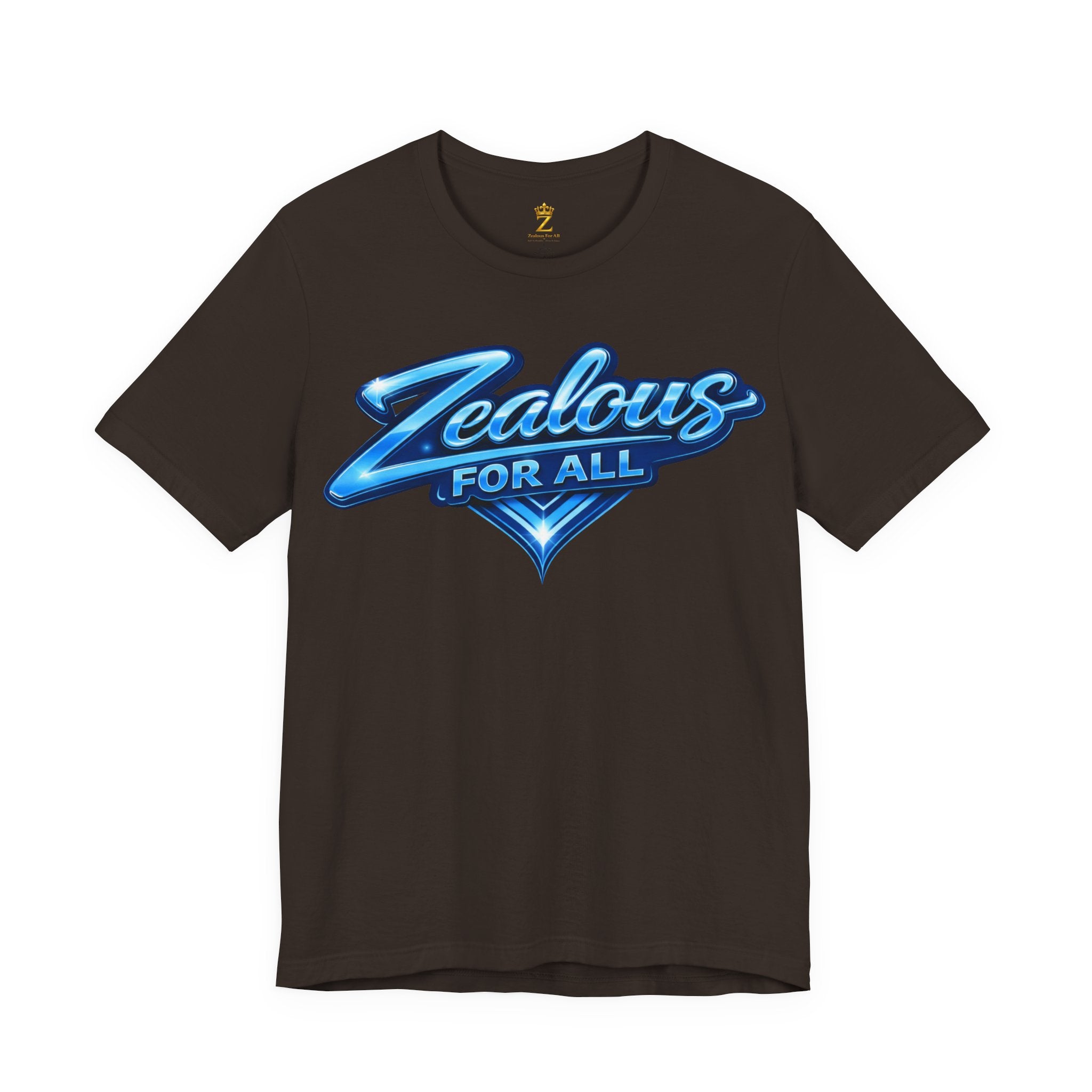 Zealous For All Graphic T-Shirt (Blue Logo) Printify