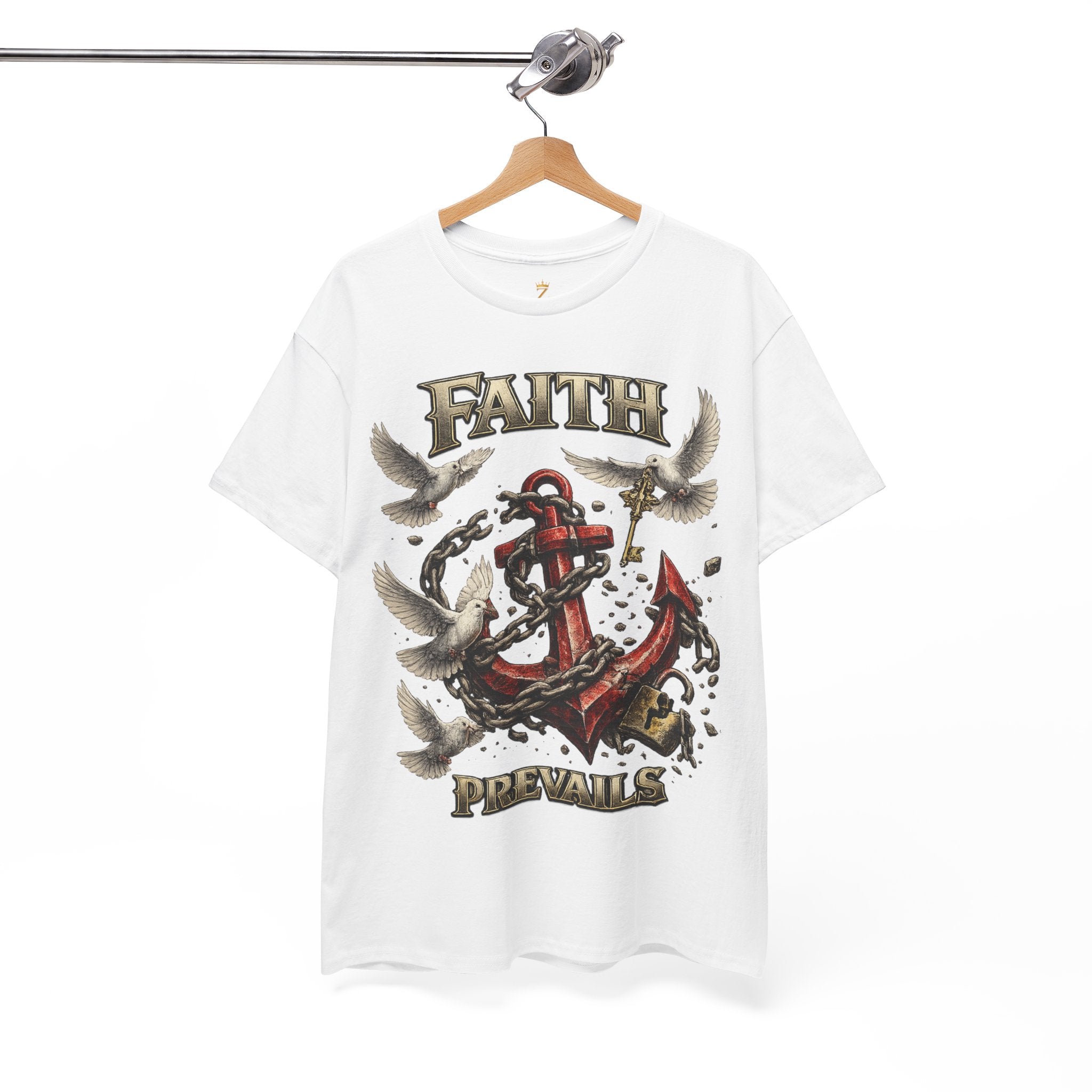 Adult Faith Prevails T‑Shirt (Red Anchor) Printify