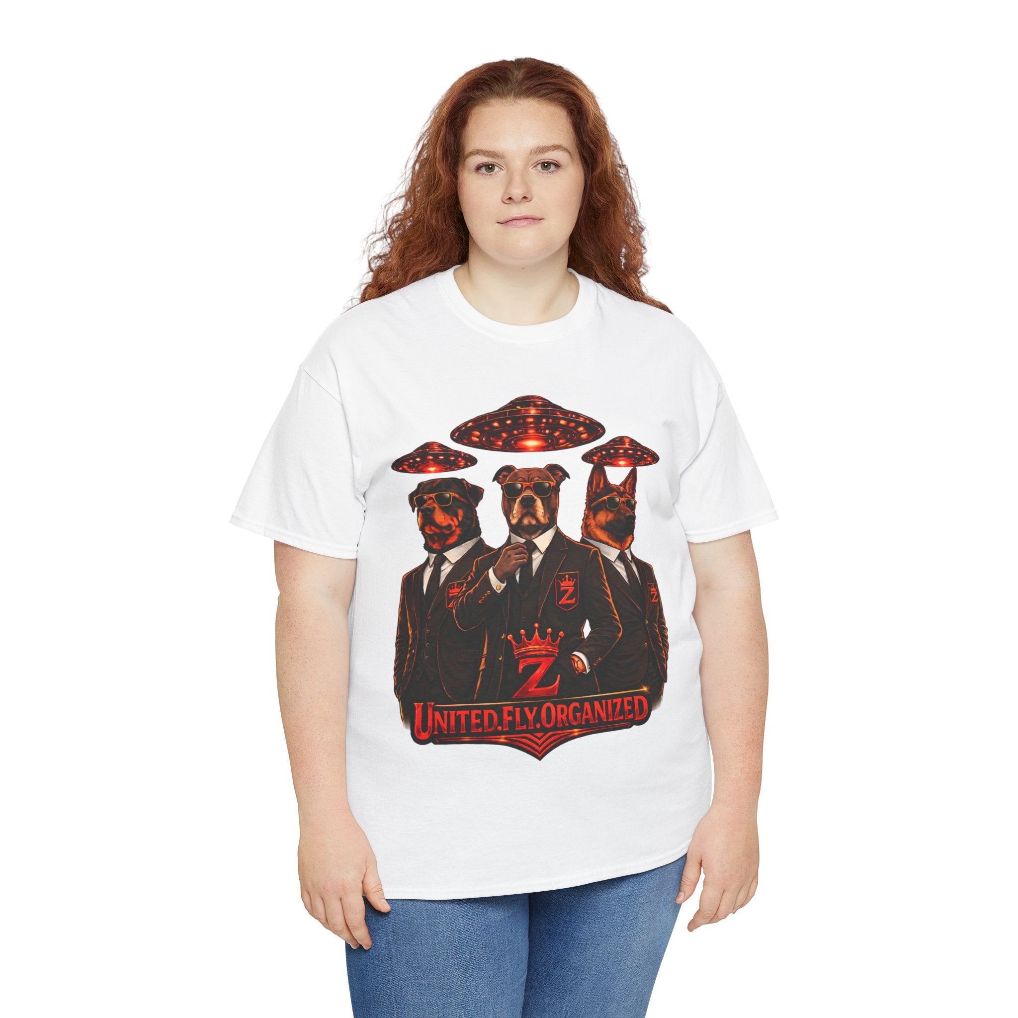 Adult "United. Fly. Organized." Graphic Tee (Red) Printify