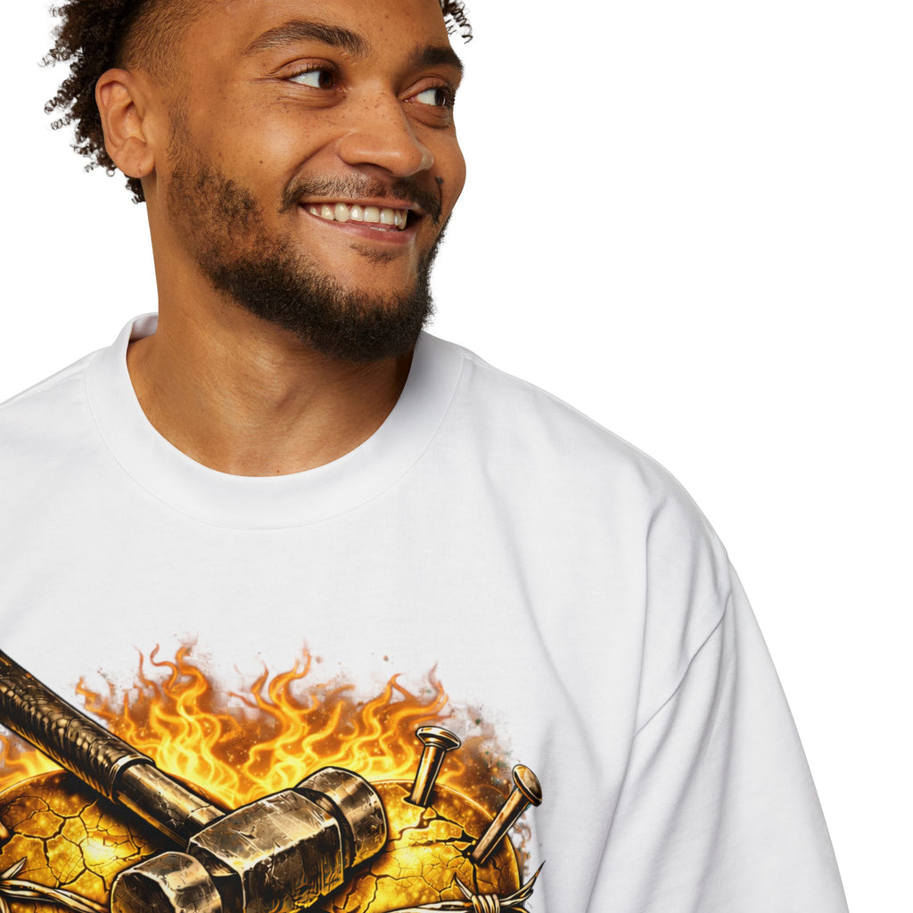 Oversized Discipline Over Emotions Graphic Tee (Gold Heart) Printify